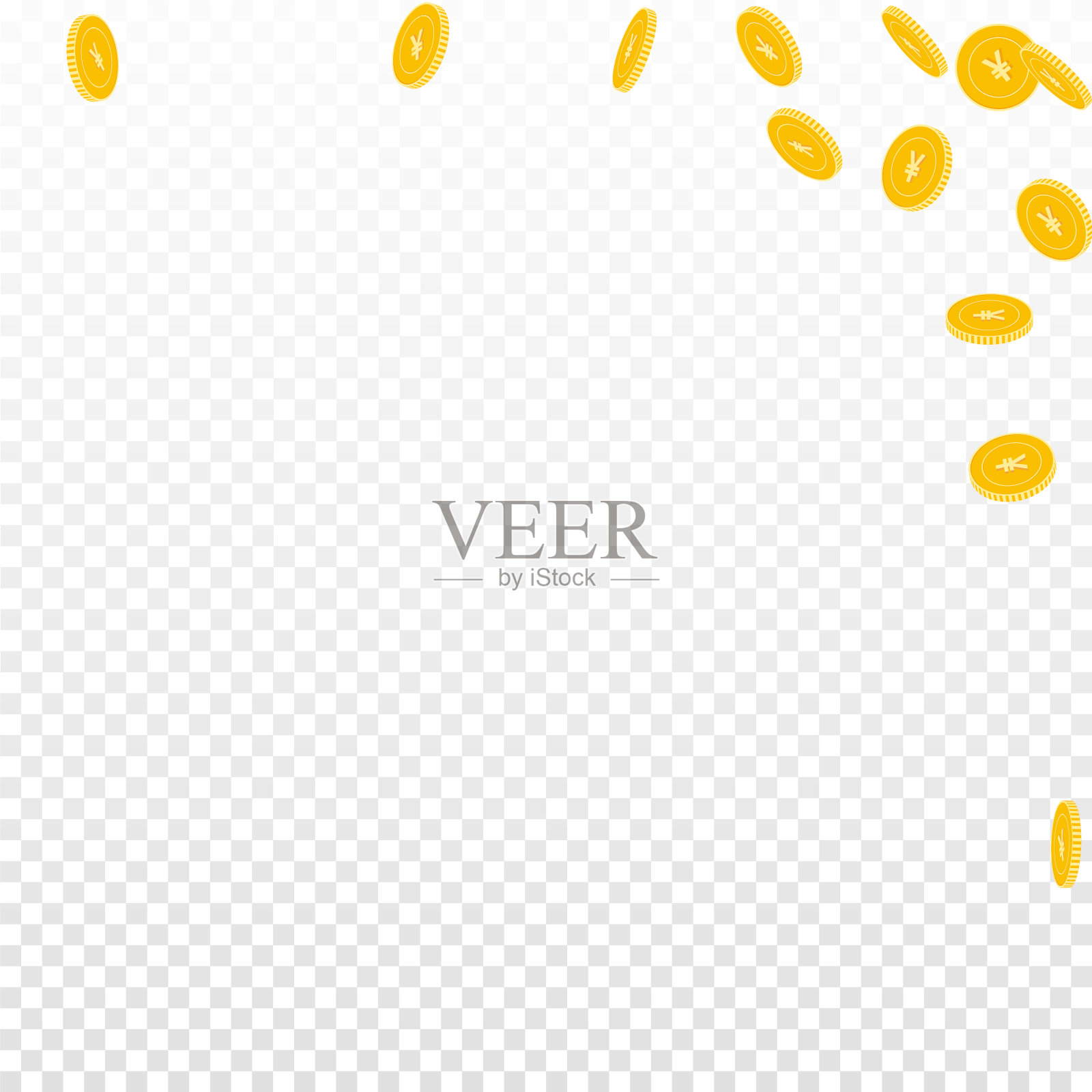 人民币硬币下落。离散稀疏元c插画图片素材