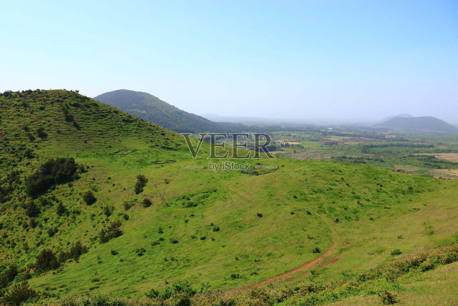 火山丘,春,花,观,照片摄影图片
