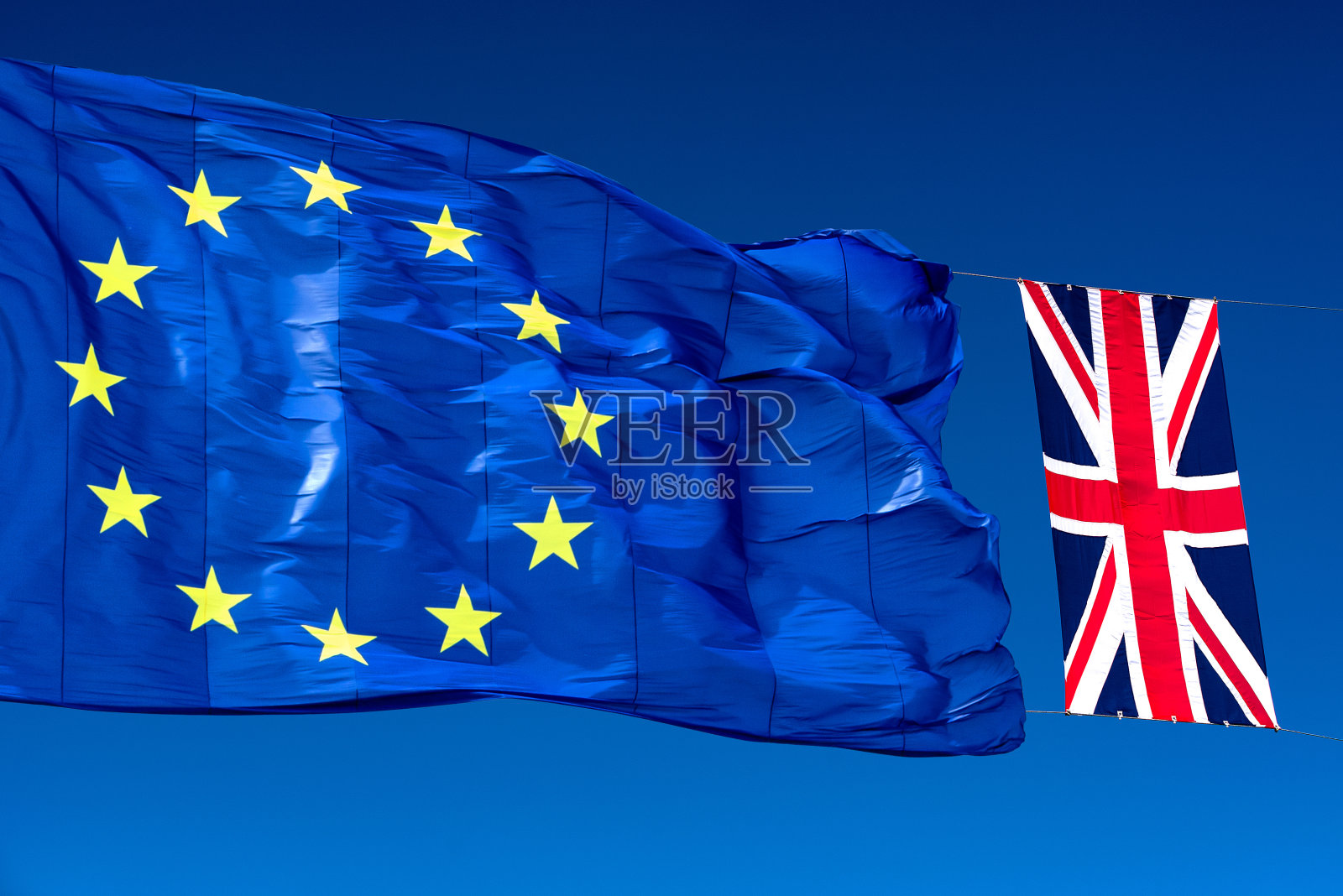 带旗帜的脱欧概念照片摄影图片