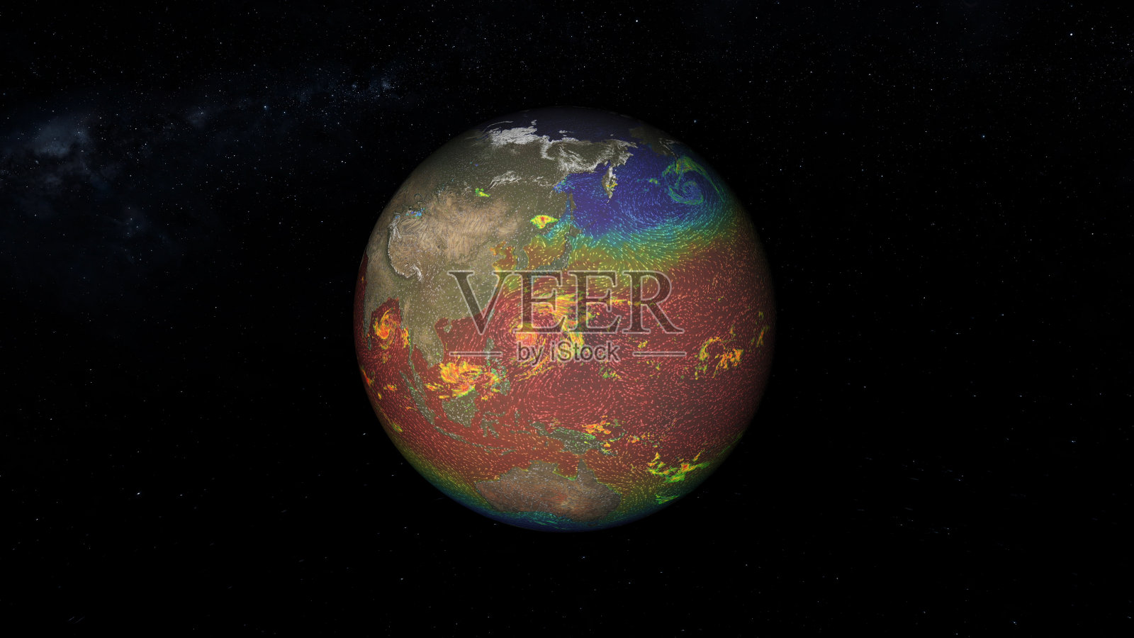 地球上的风循环。太平洋。照片摄影图片