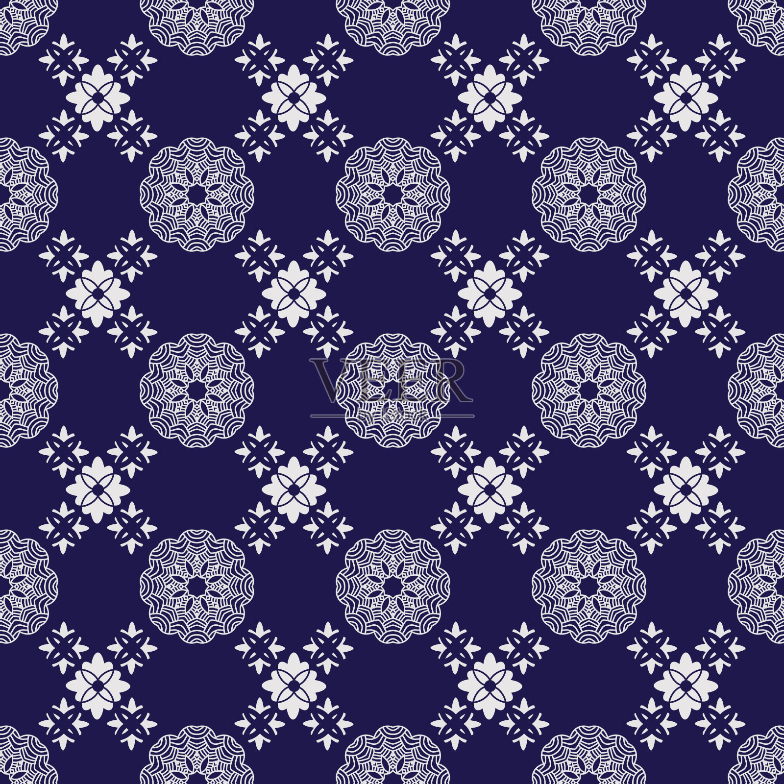 漂亮的中式无缝图案插画图片素材