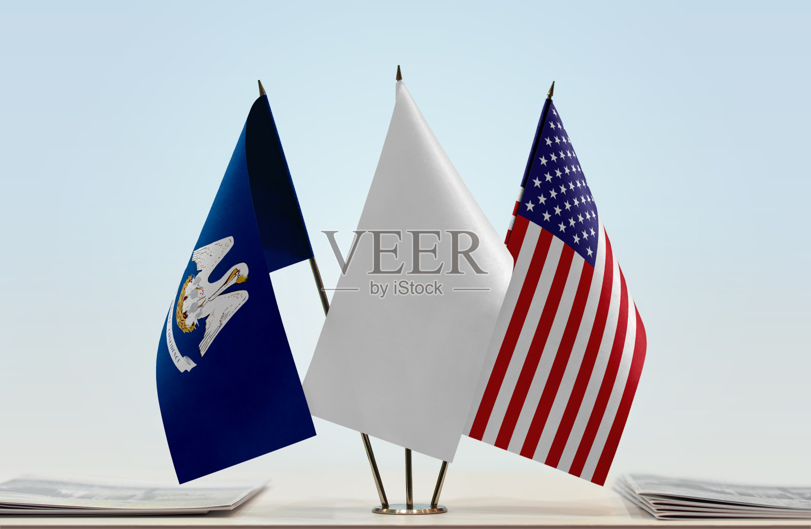 路易斯安那州和美国国旗照片摄影图片