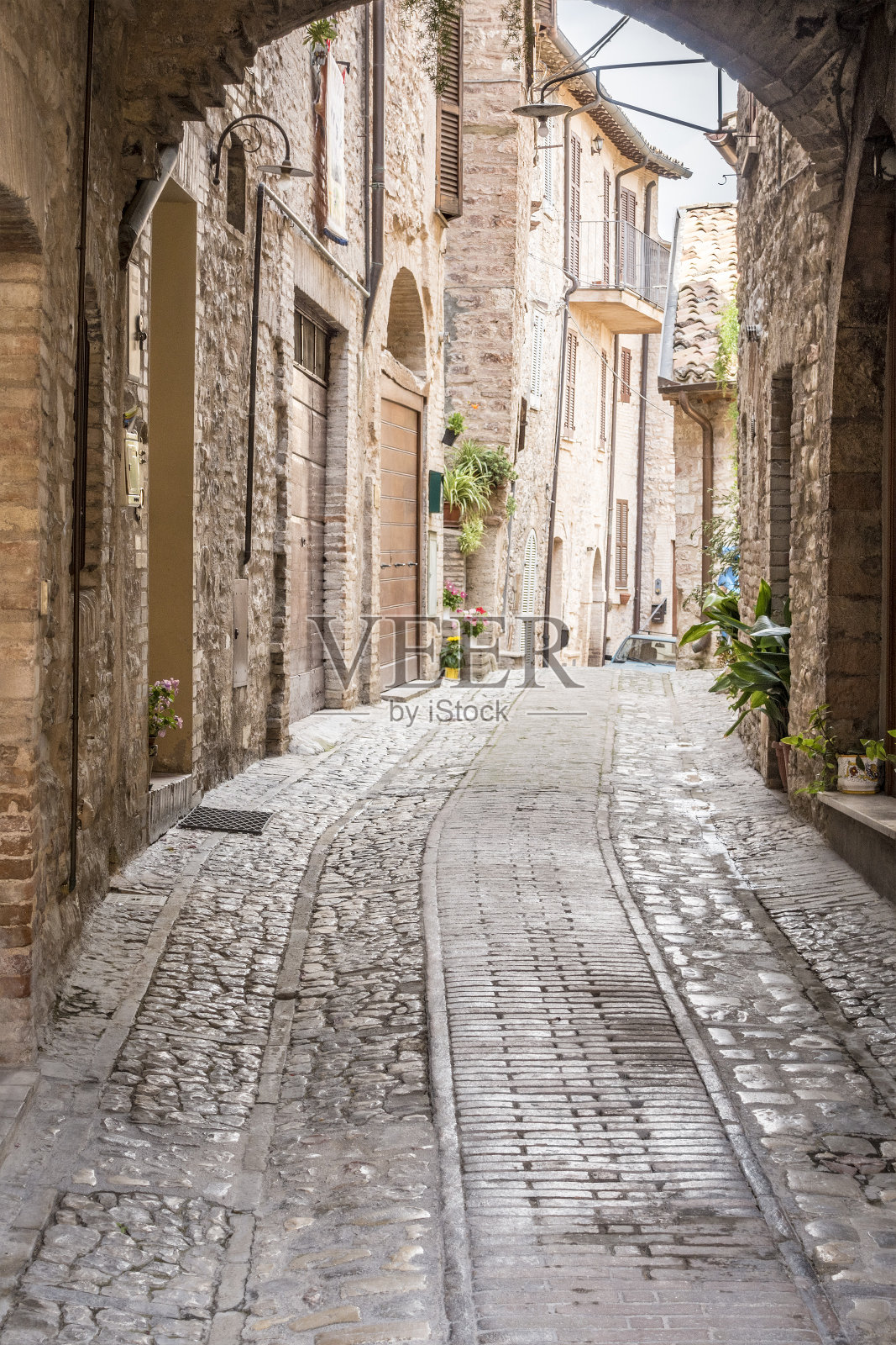 典型的意大利城市街道照片摄影图片