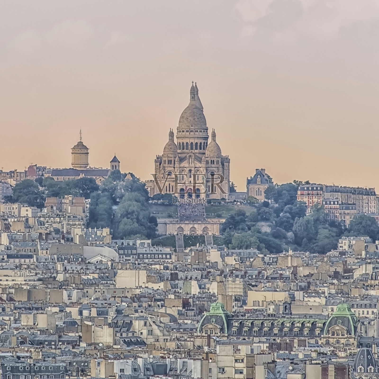 日落时分的巴黎照片摄影图片