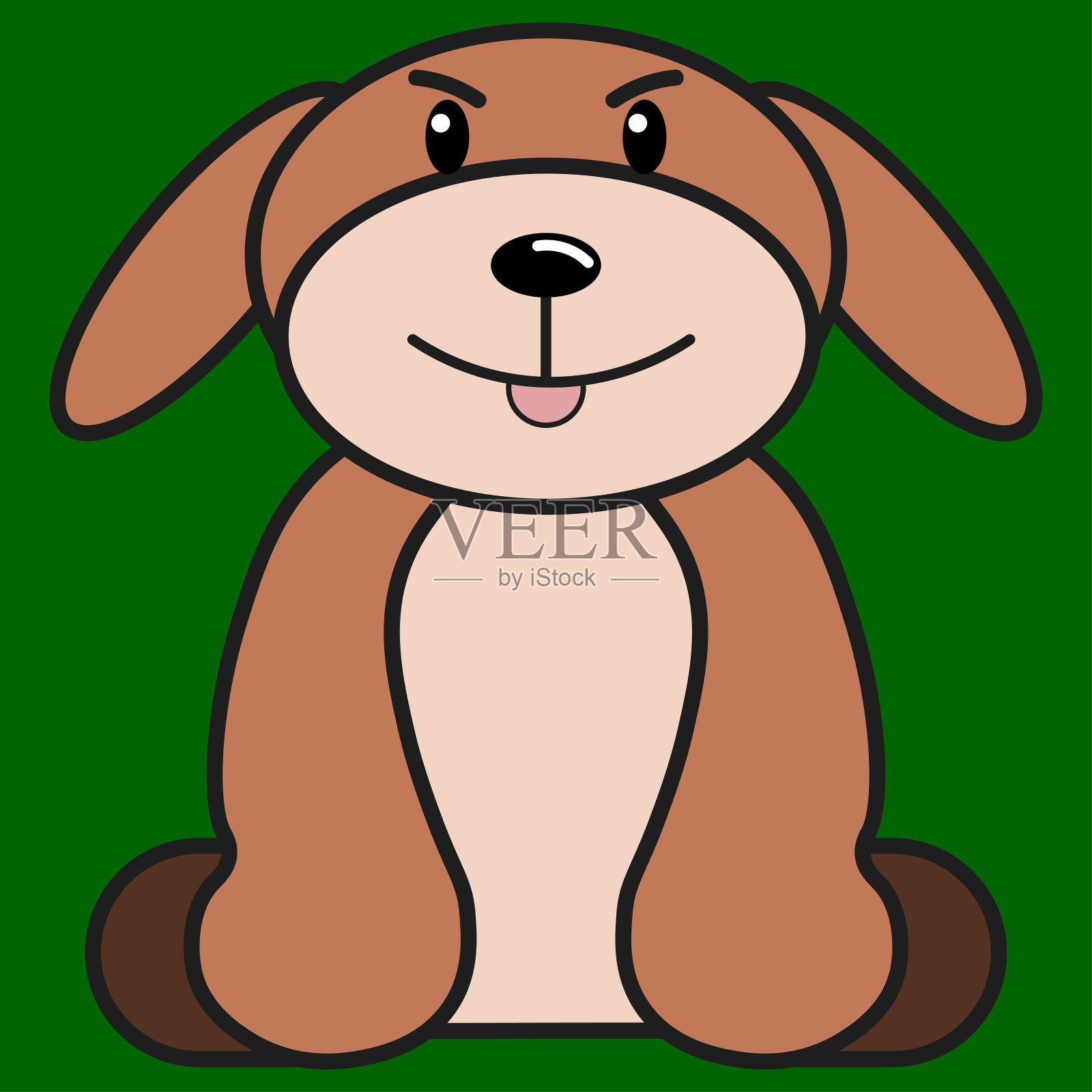 卡通风格的愤怒的狗插画图片素材