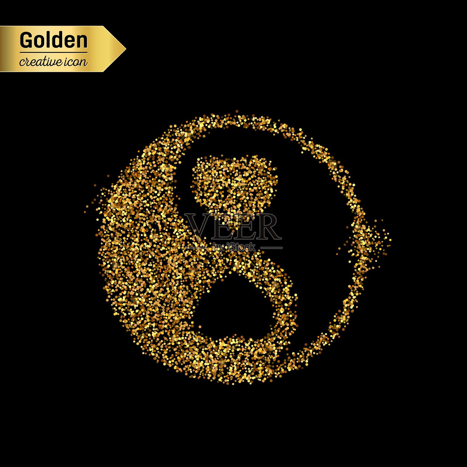 金色闪光矢量物体插画图片素材