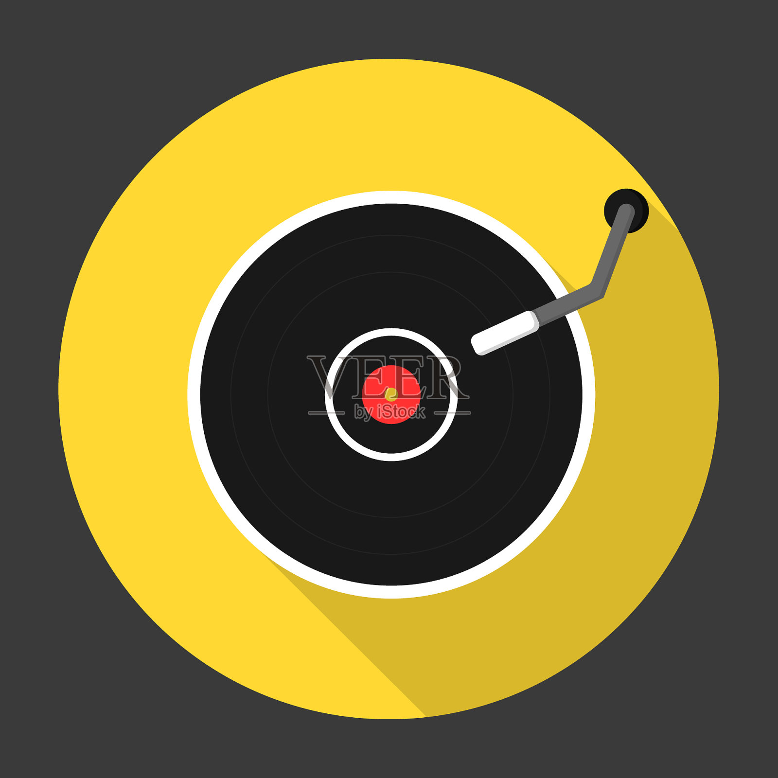 黑胶唱片图标插画图片素材