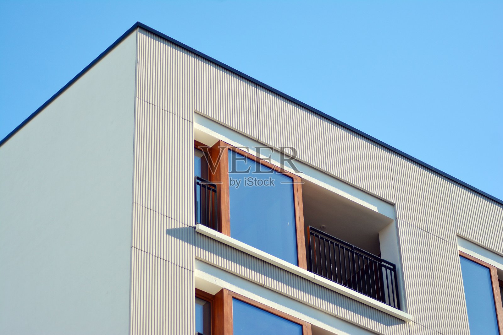 未来主义的公寓建筑。照片摄影图片