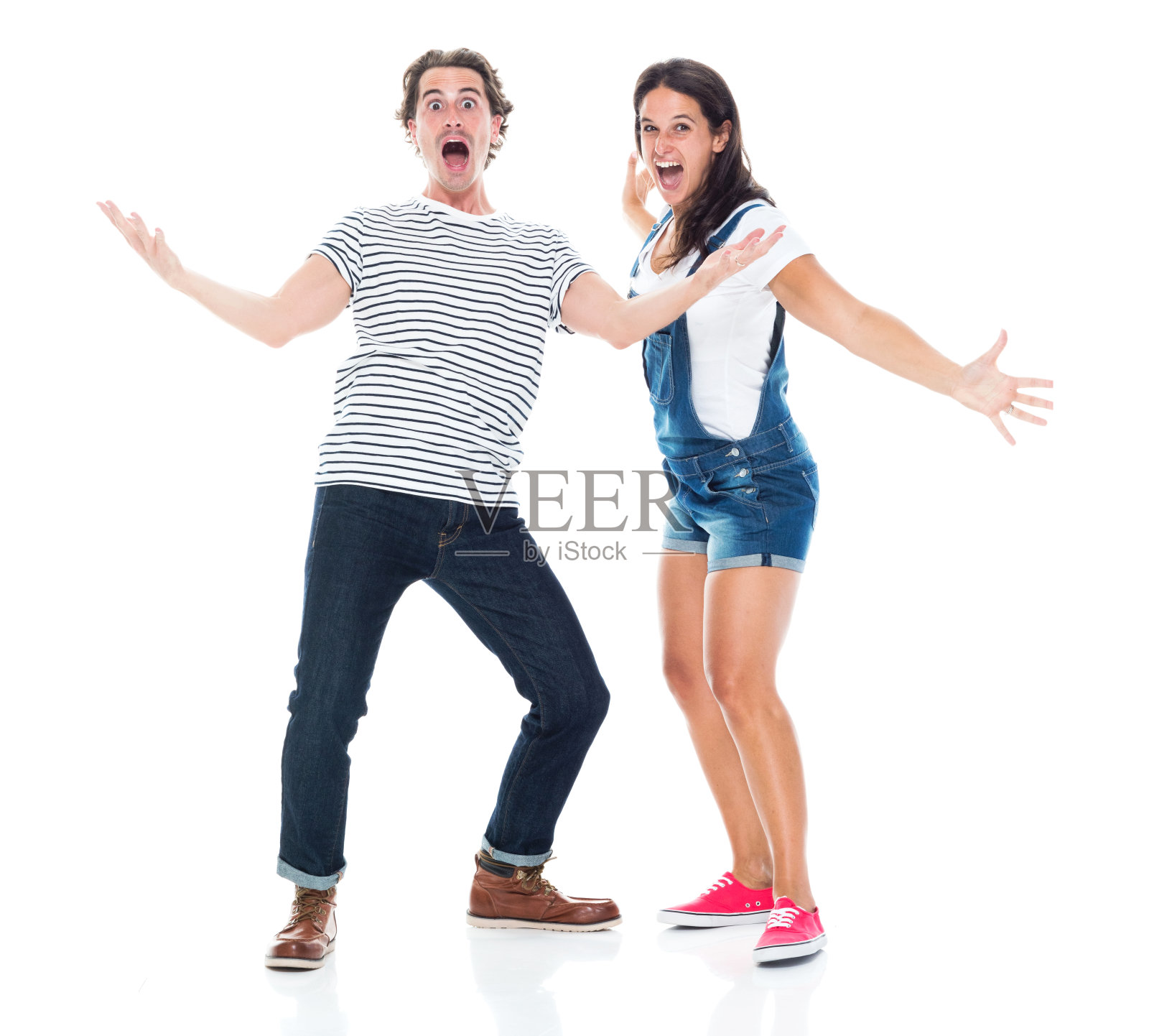 迷人的夫妇惊讶照片摄影图片