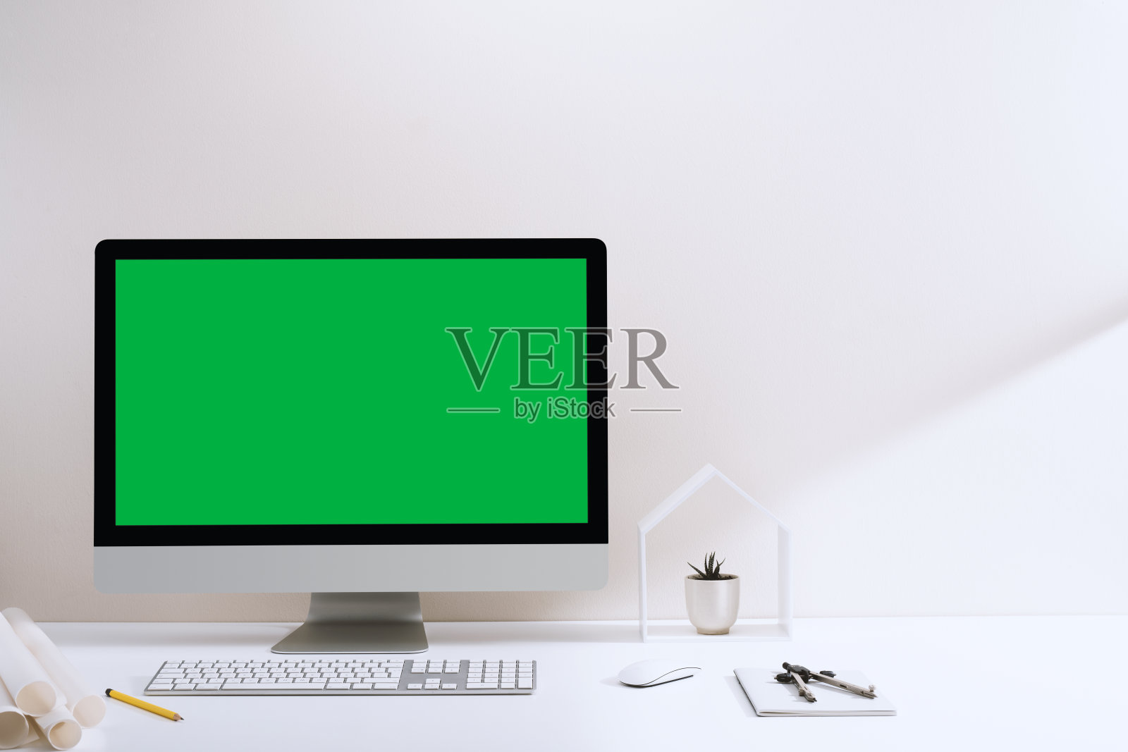 电脑与色度键屏幕照片摄影图片