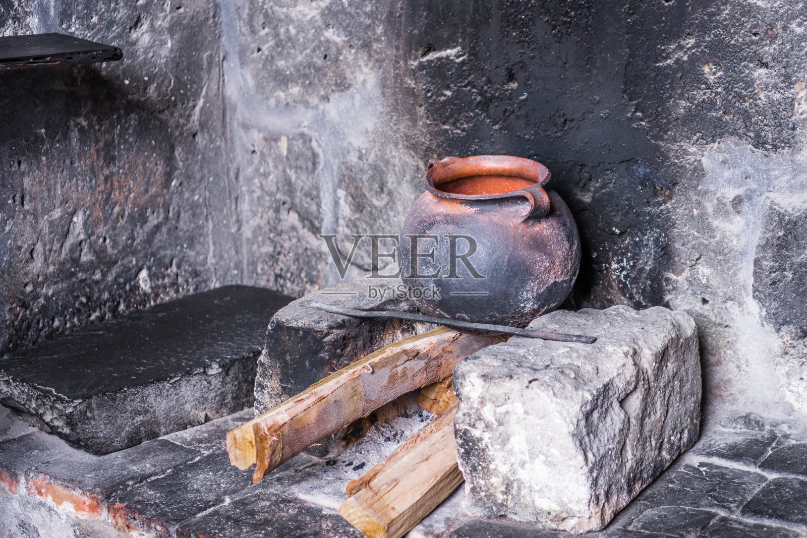 秘鲁人家里的旧壁炉照片摄影图片