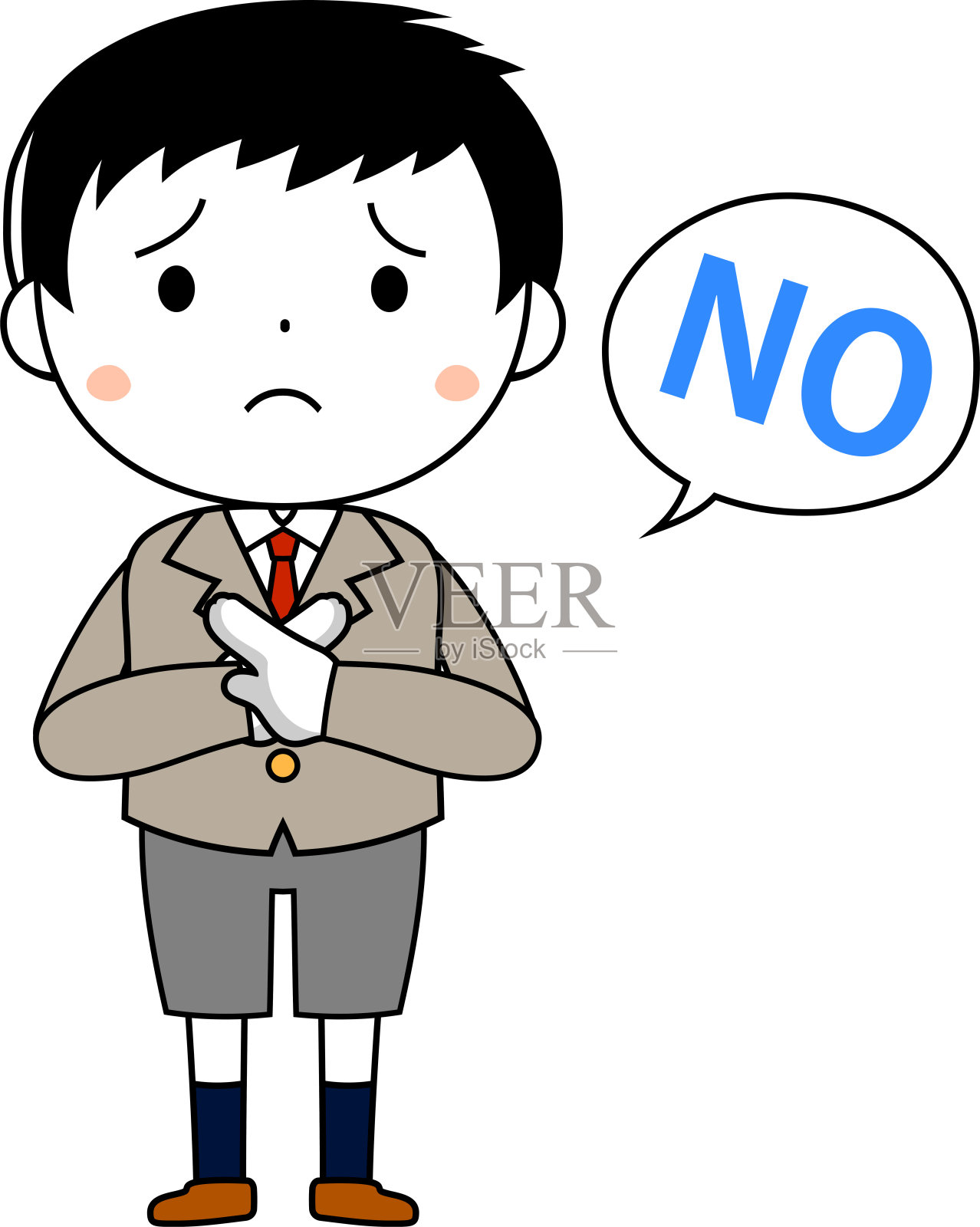 活泼可爱的男生代表情感插画图片素材