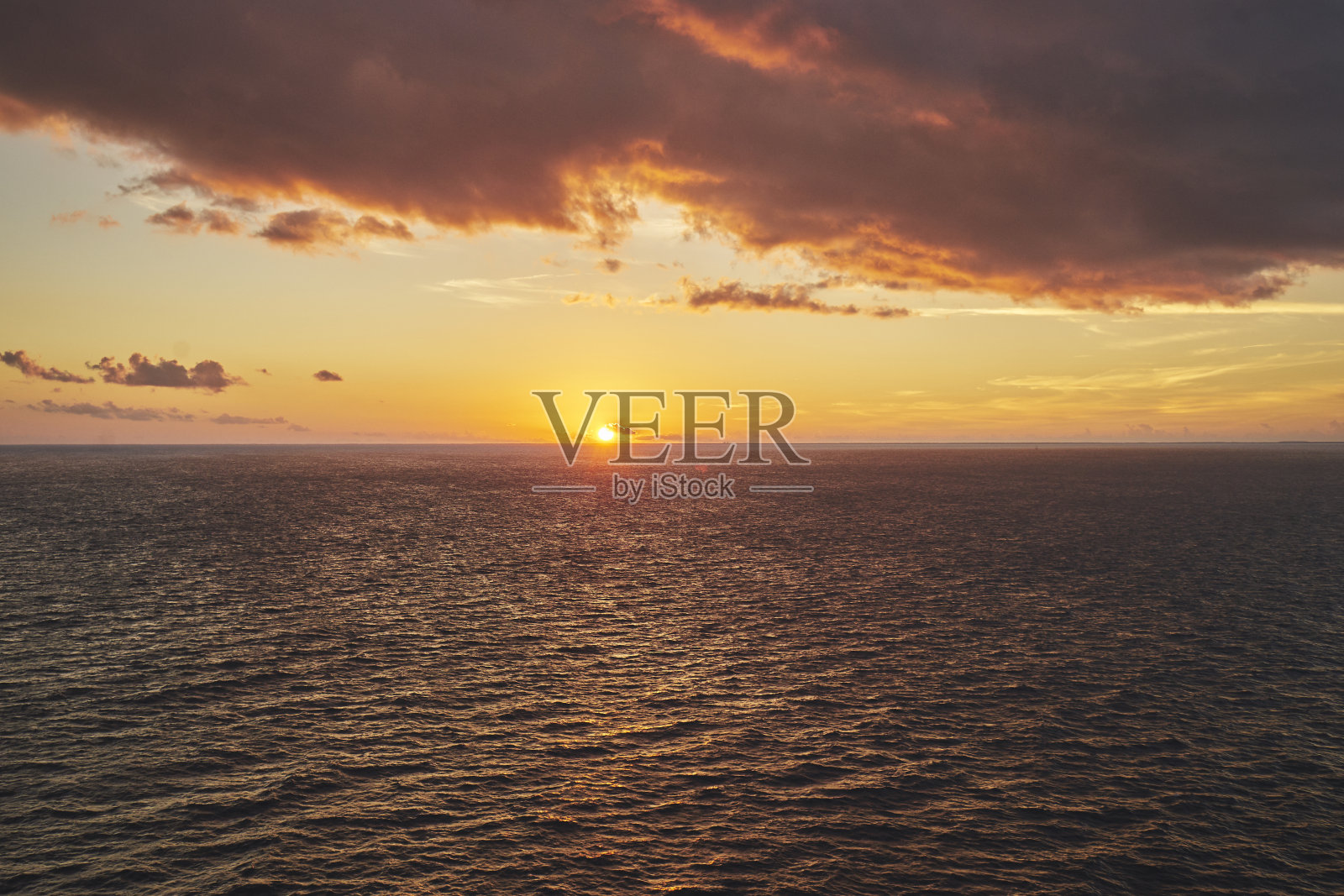 加勒比日落照片摄影图片