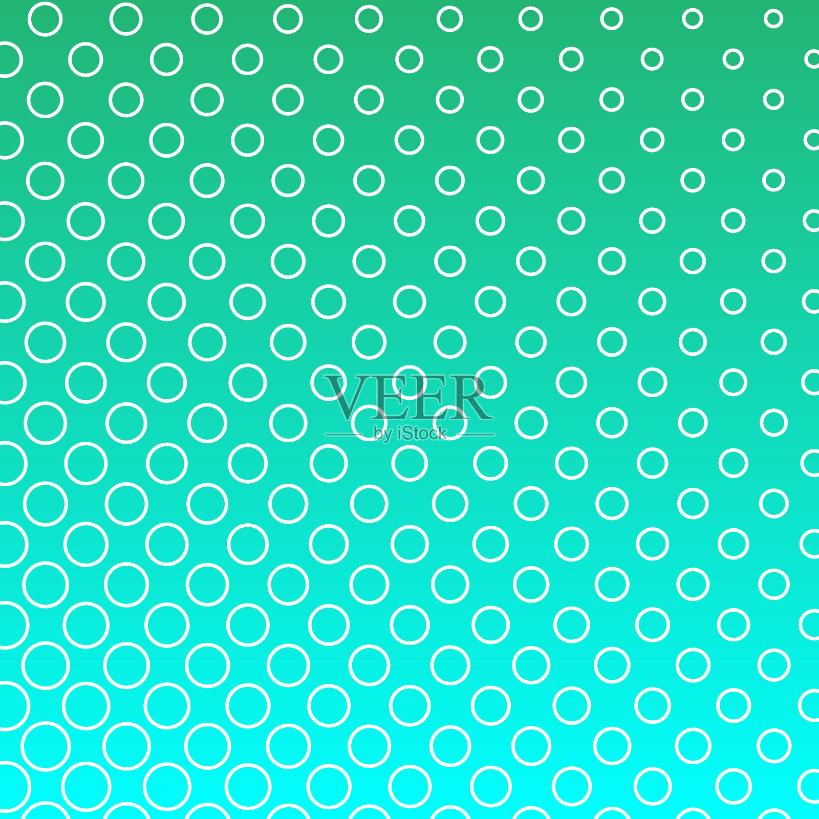 浅蓝绿色,向量现代几何圆抽象背景。点结构模板。几何图案在半色调风格与梯度。插画图片素材