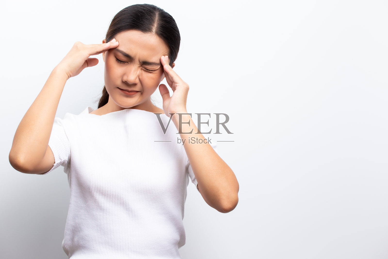 女人有头痛照片摄影图片