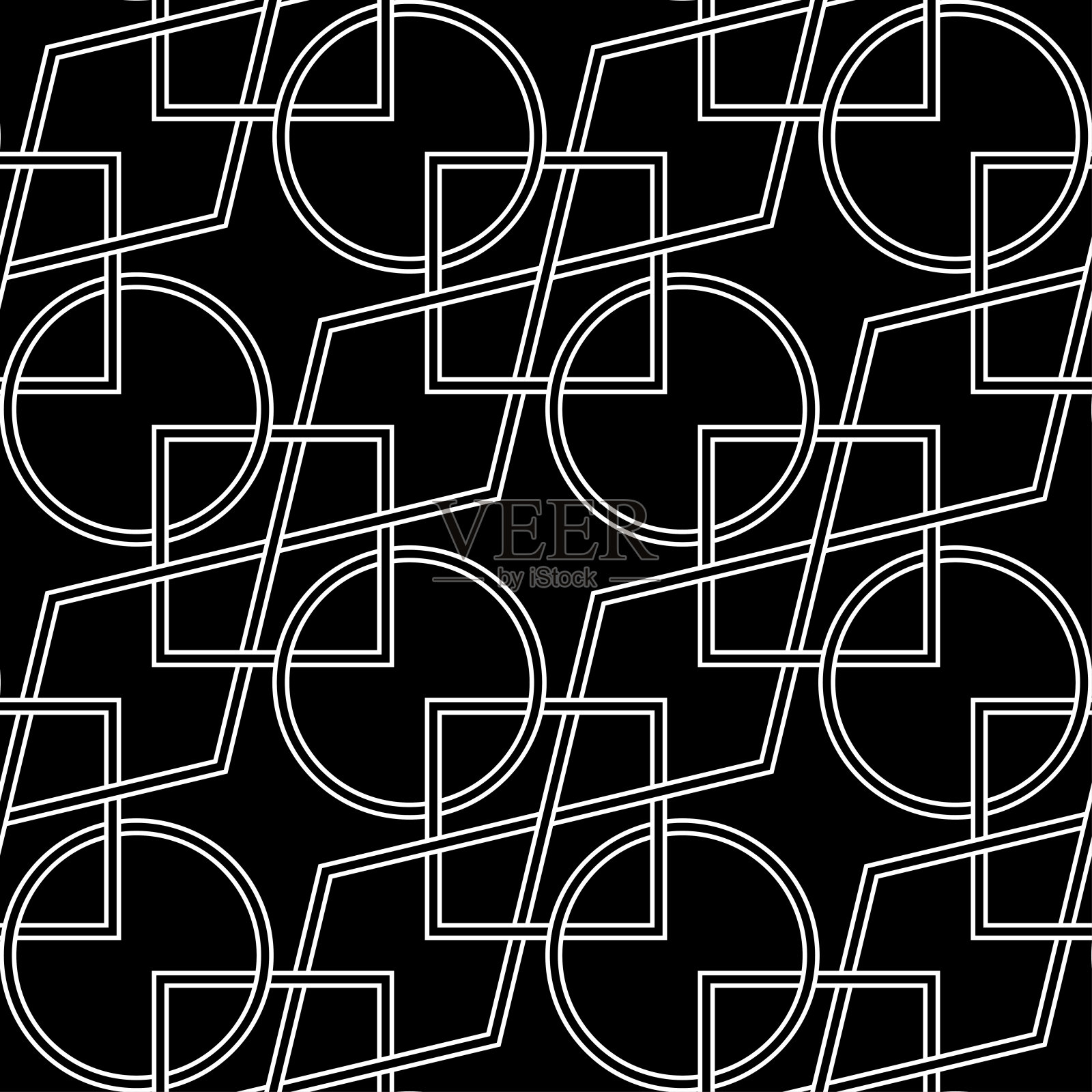 几何无缝模式。黑白背景插画图片素材