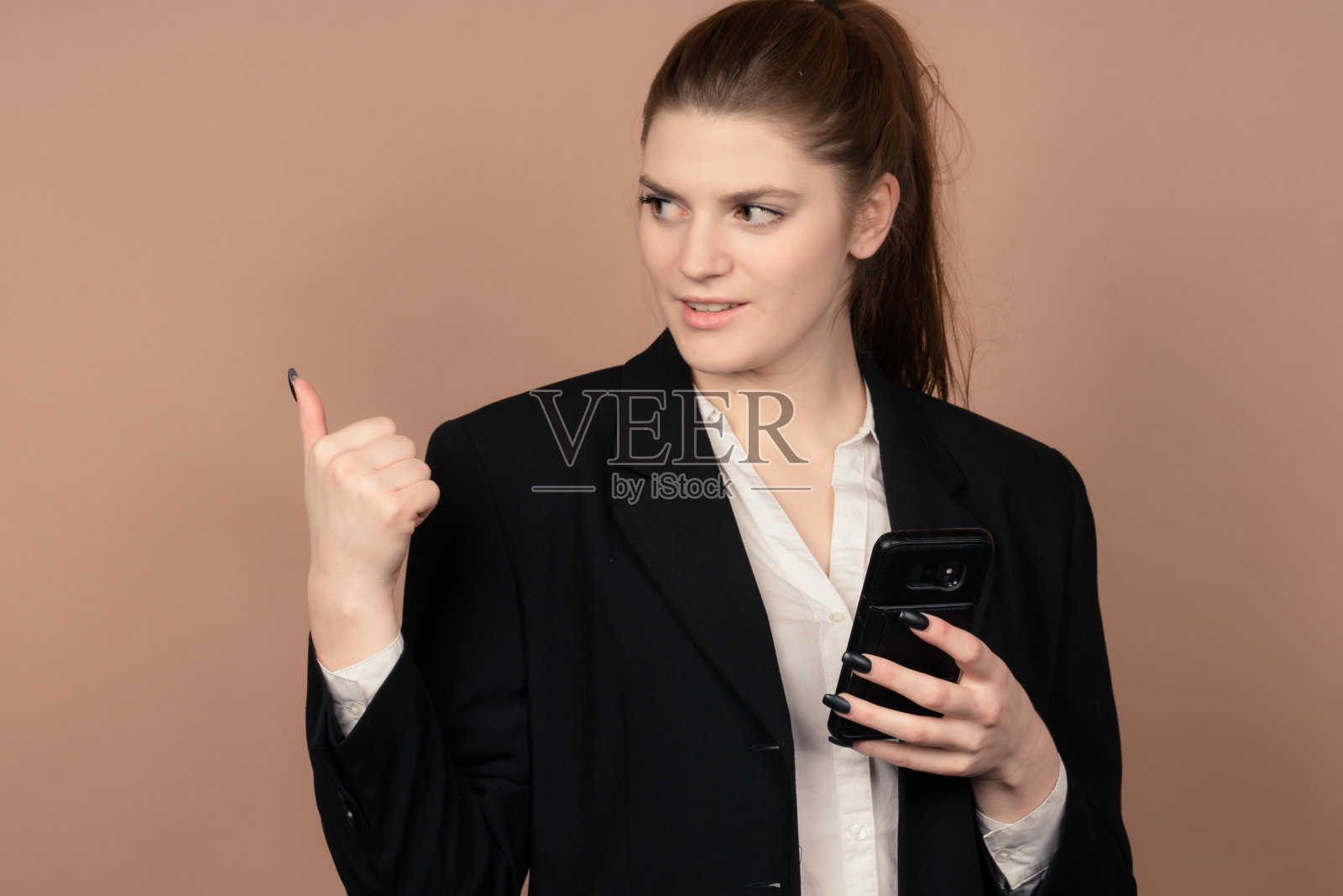 可爱的业务的女孩照片摄影图片