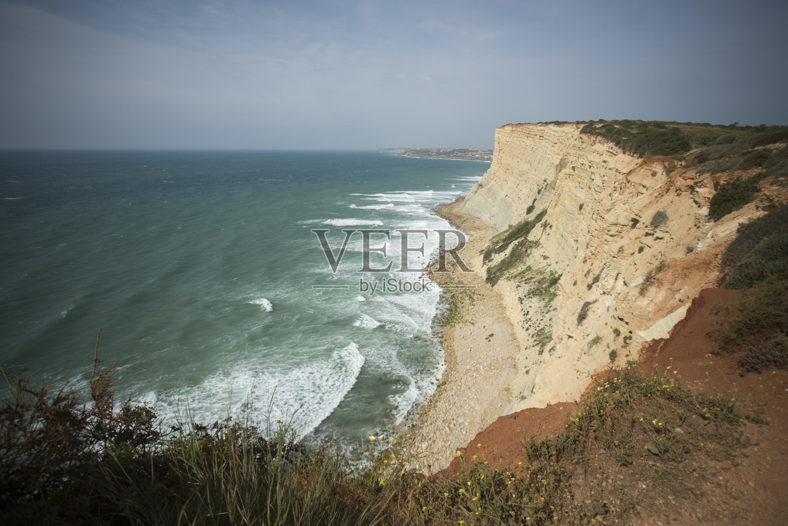 葡萄牙阿尔加维卢茨海滩大西洋照片摄影图片