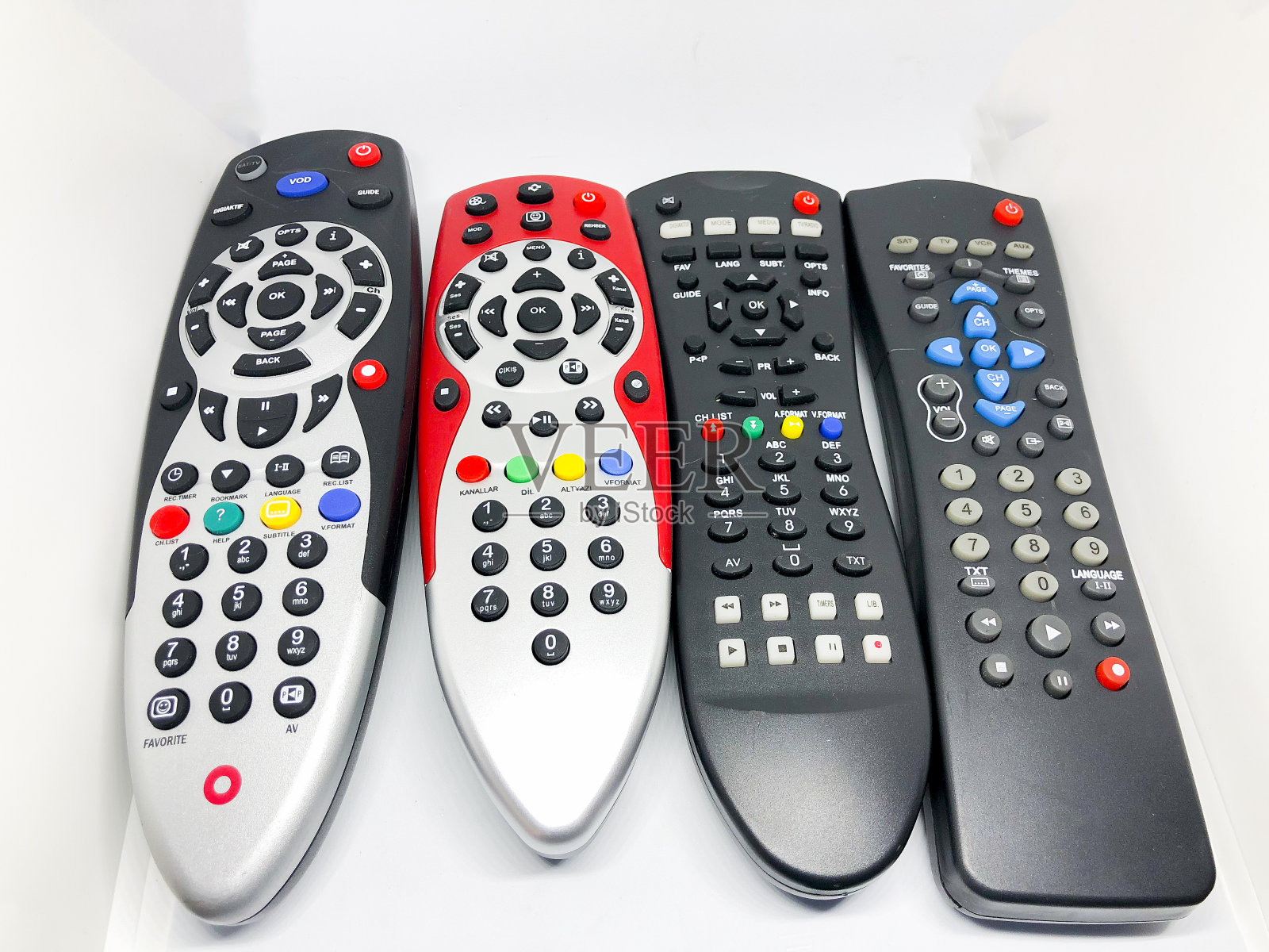 接收器电视遥控器白色背景照片摄影图片