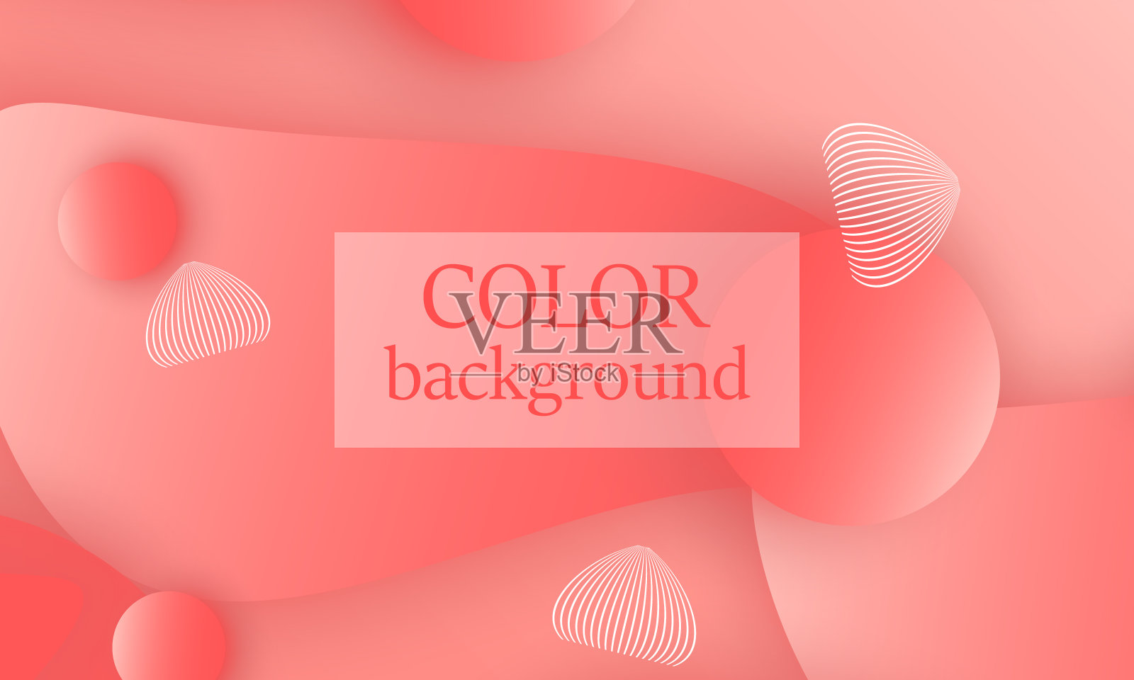 珊瑚色抽象背景。向量。插画图片素材