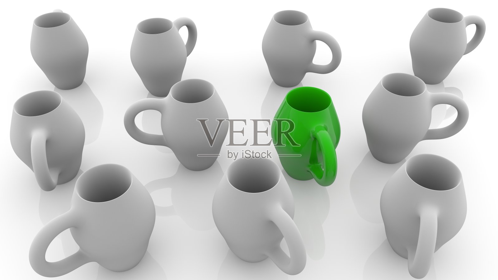 一个绿色的杯子在白色之间照片摄影图片