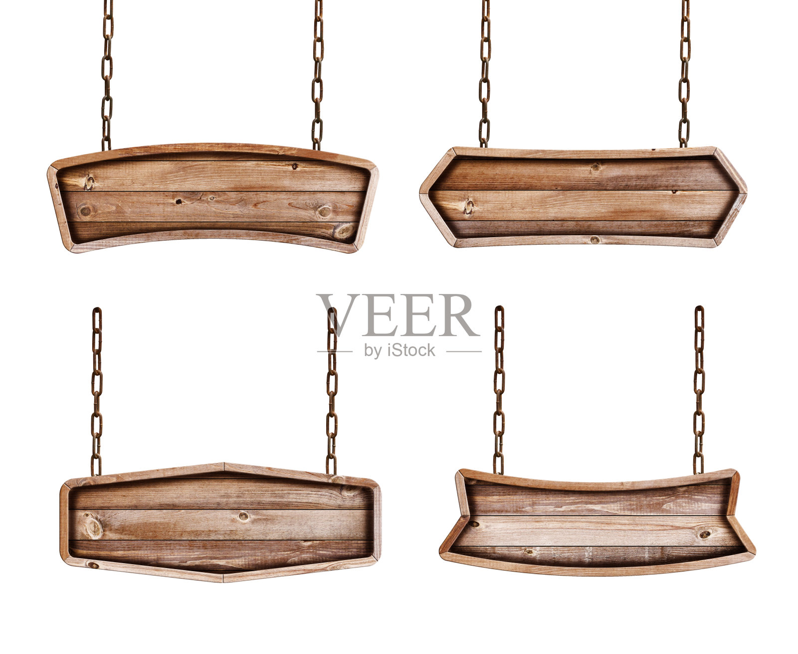 白色背景上的木链标志集合照片摄影图片