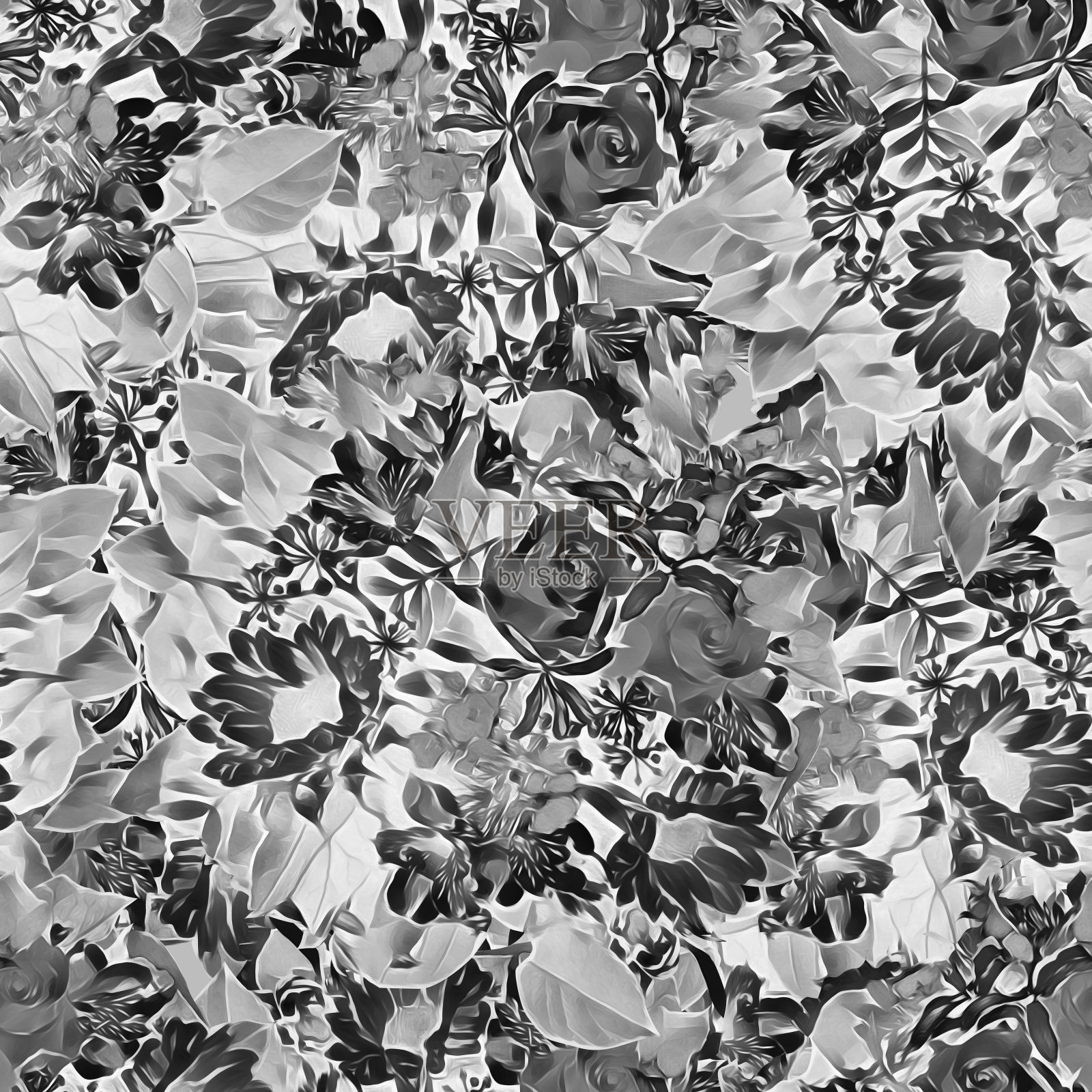 花束无缝图案,艺术模板。插画图片素材