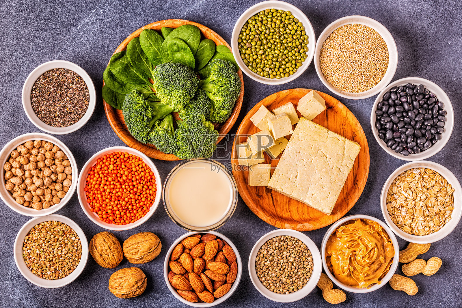 健康饮食纯素食物,素食蛋白质来源照片摄影图片