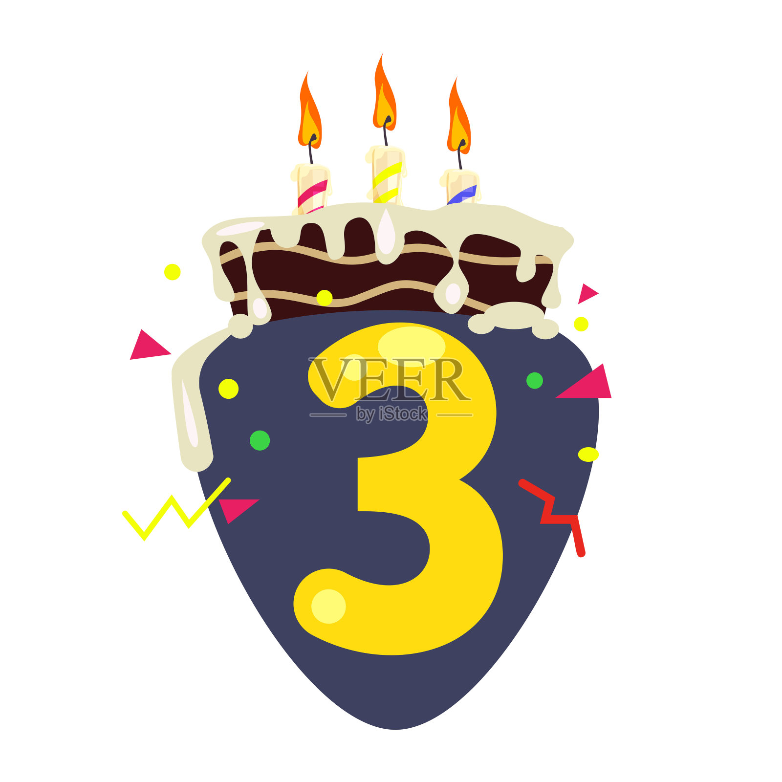 三周年纪念标志插图插画图片素材