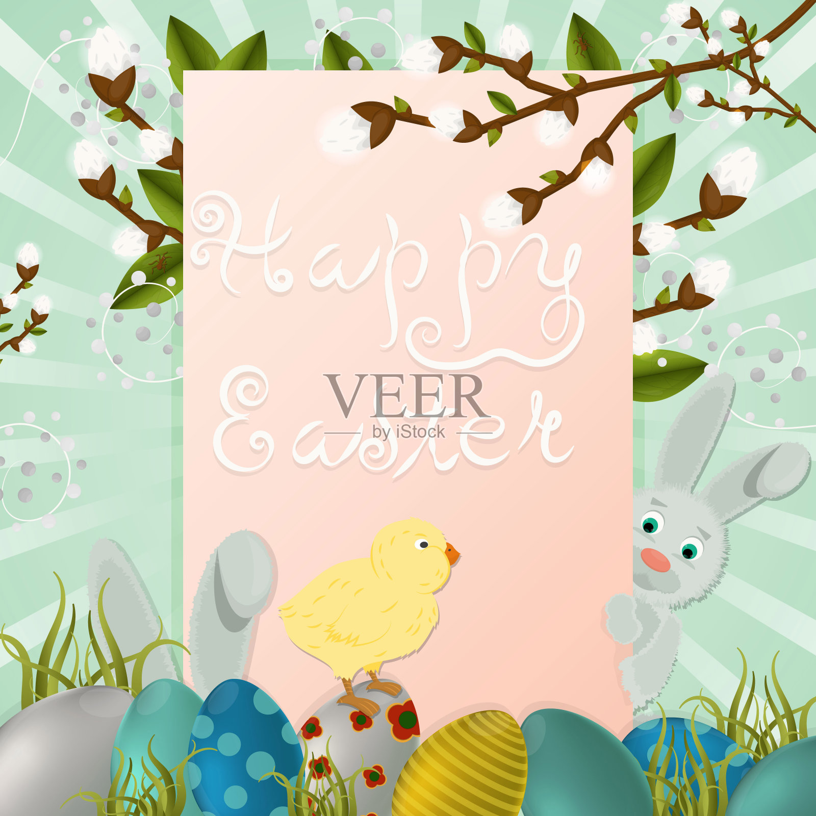 复活节贺卡的布局6插画图片素材