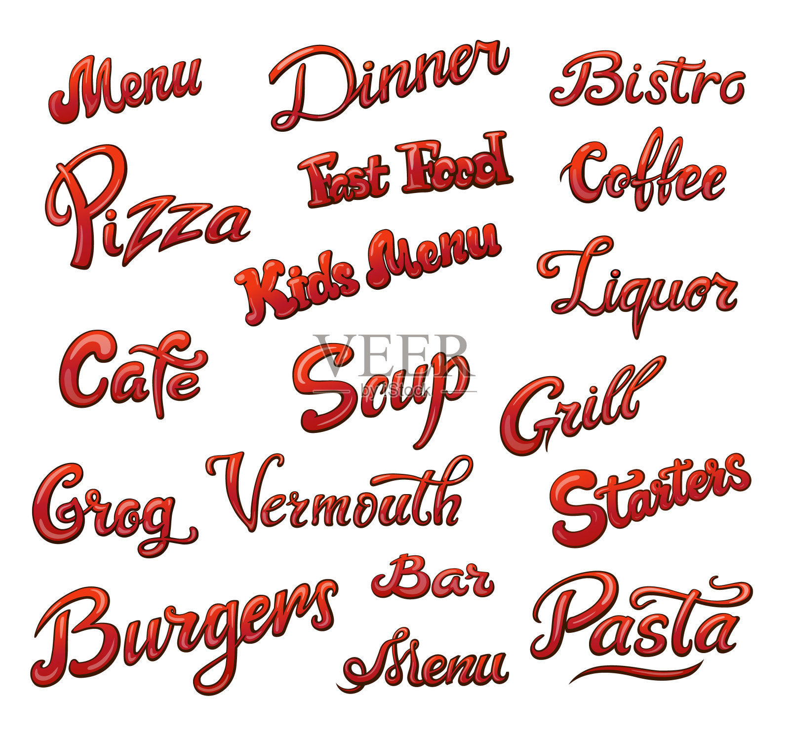 菜单标题组插画图片素材