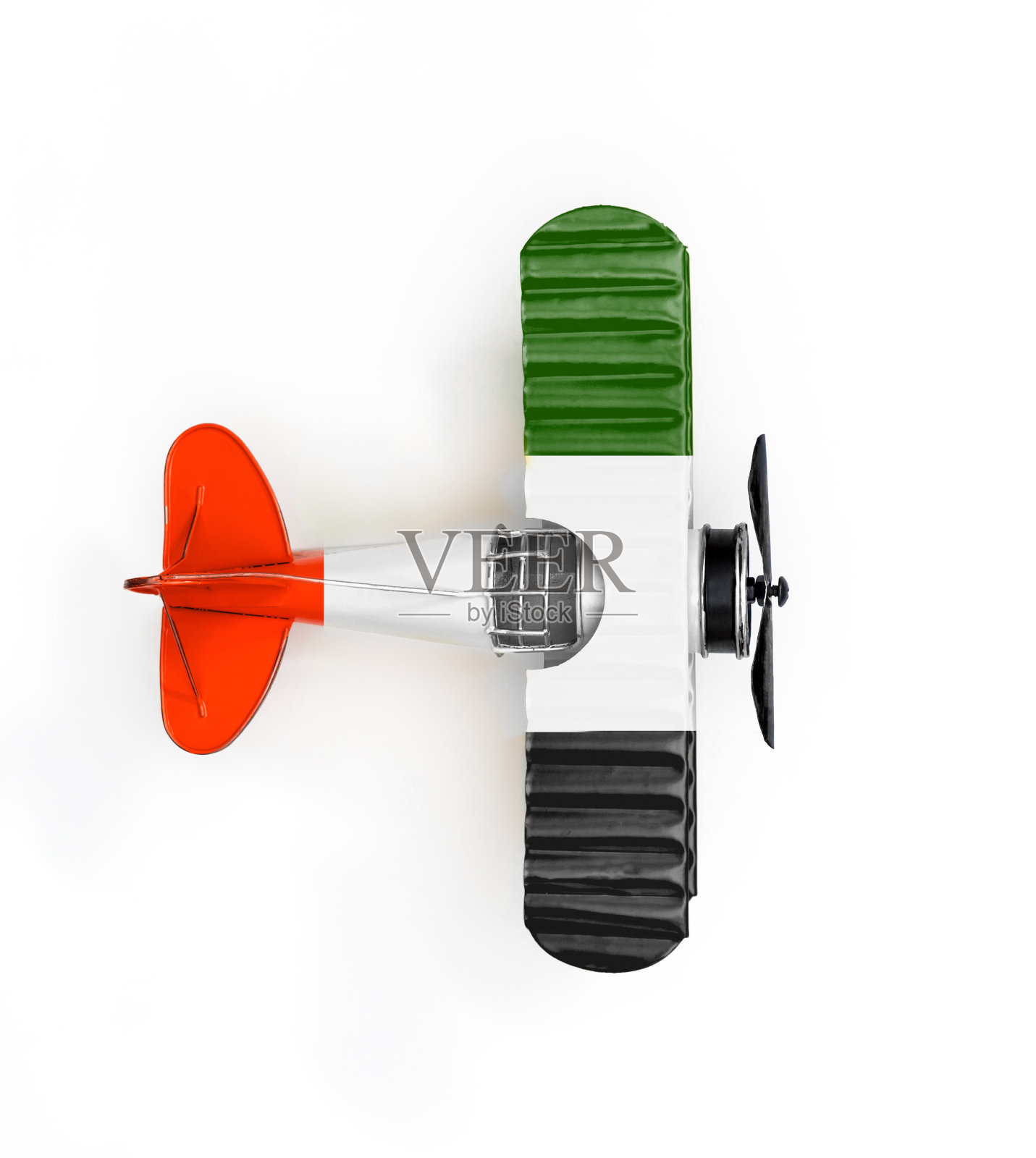 阿拉伯联合酋长国国旗和金属玩具飞机照片摄影图片