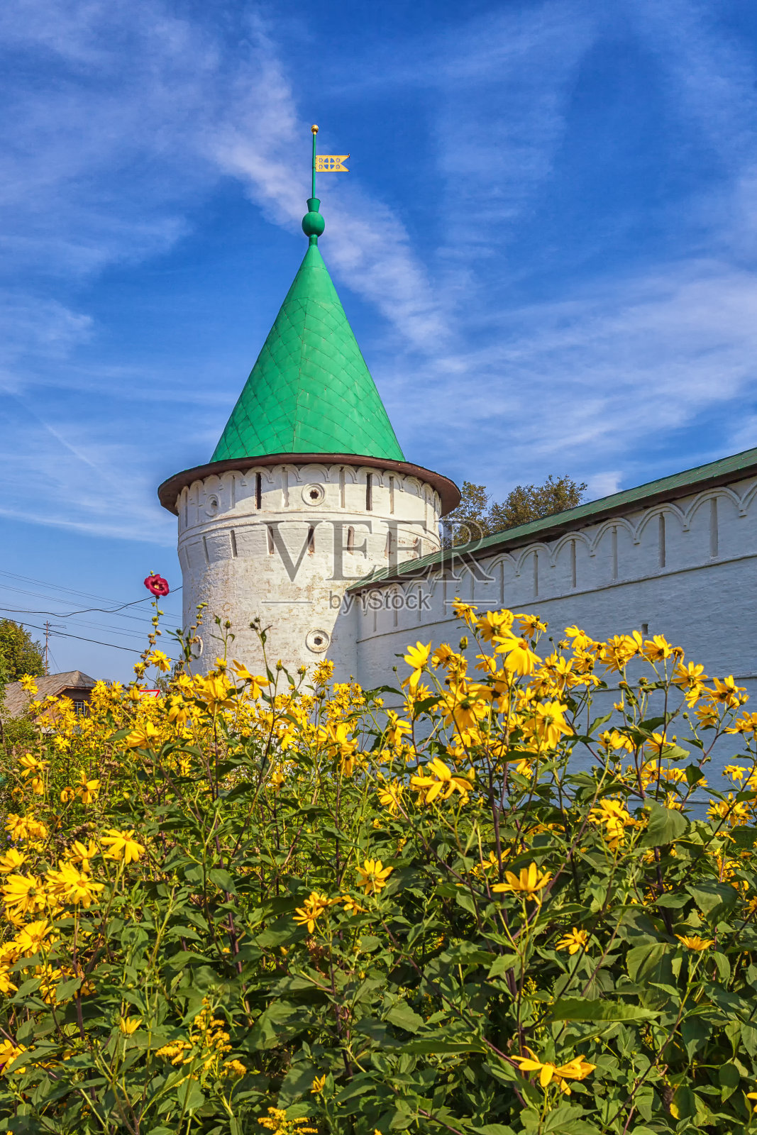 俄罗斯科斯特罗马Ipatiev修道院的角楼照片摄影图片