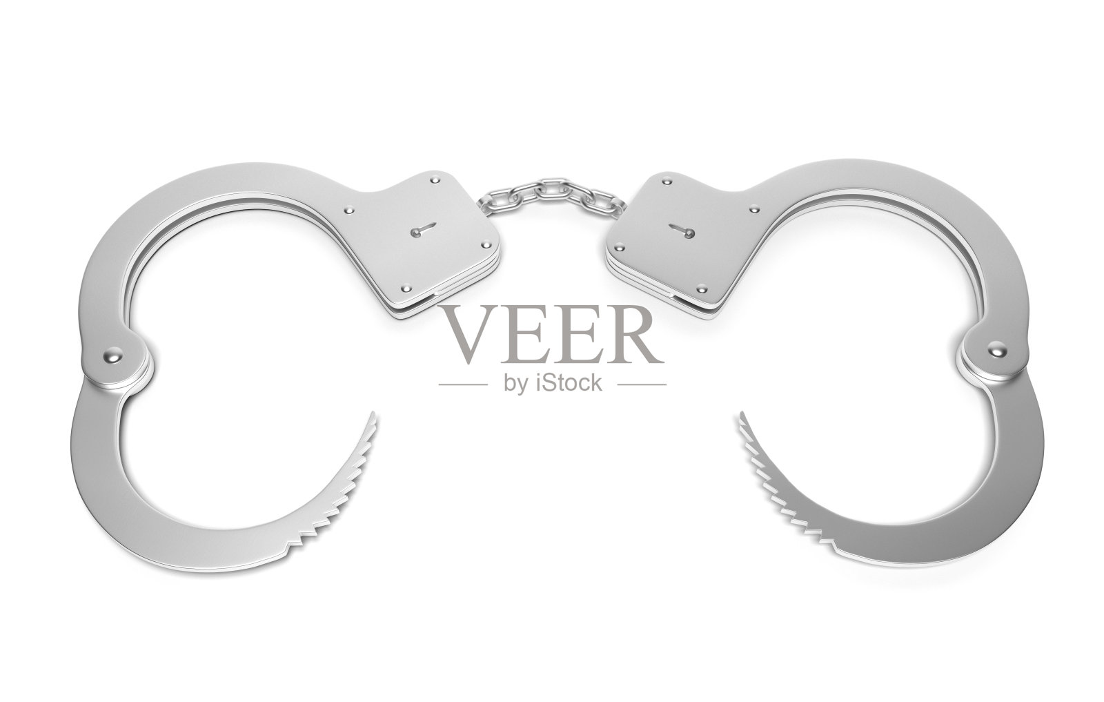 打开手铐。孤立的3d渲染图照片摄影图片