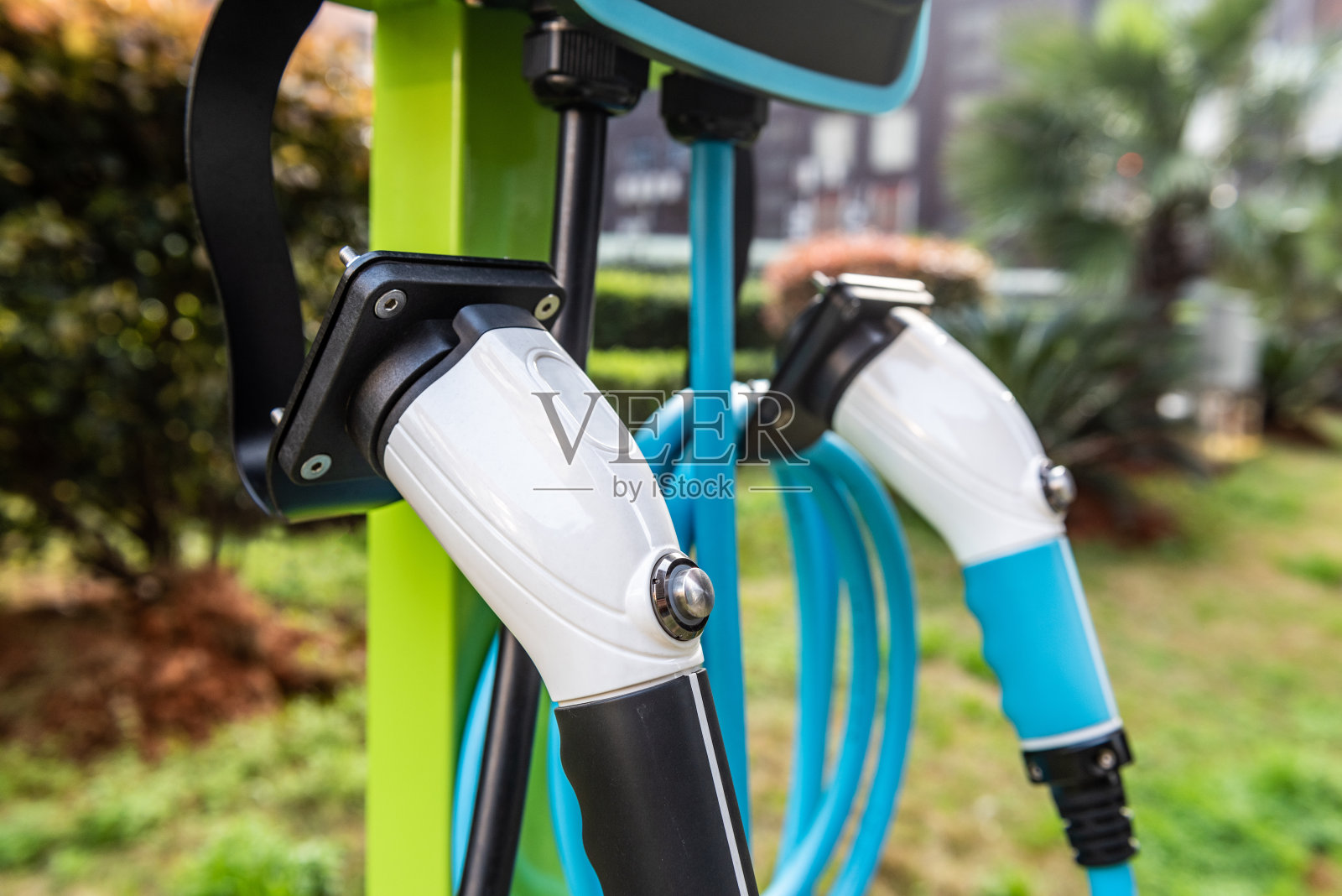 电动汽车电池充电灯插座,选择性聚焦,电动汽车充电照片摄影图片