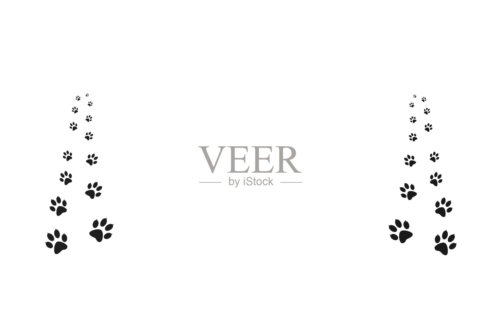 行走时留下的黑色爪印。设计元素图片