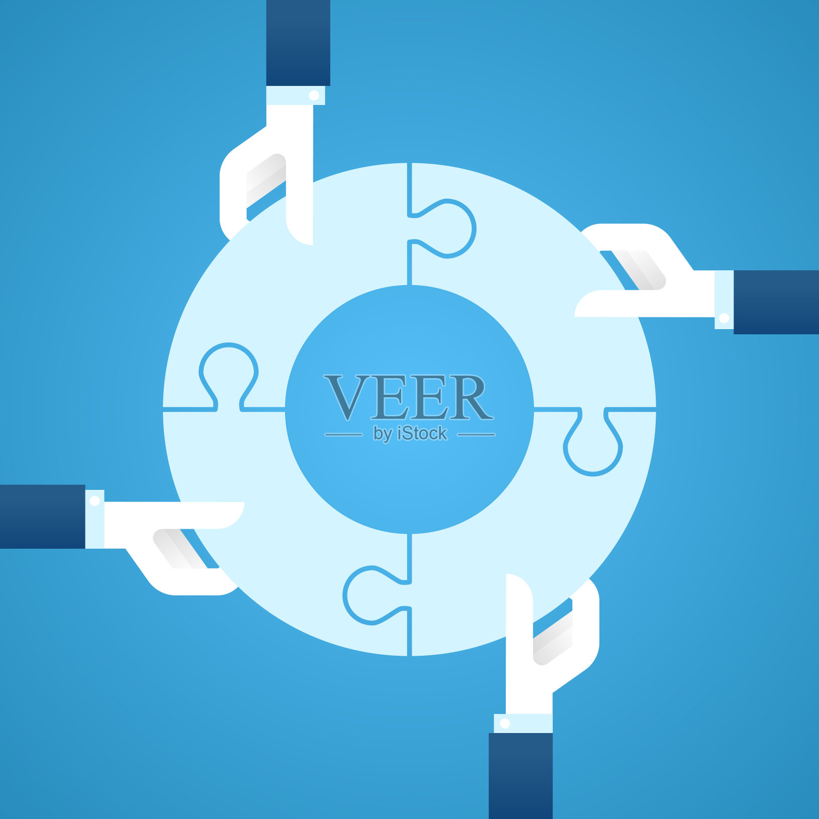 团队合作与问题解决方案插画图片素材