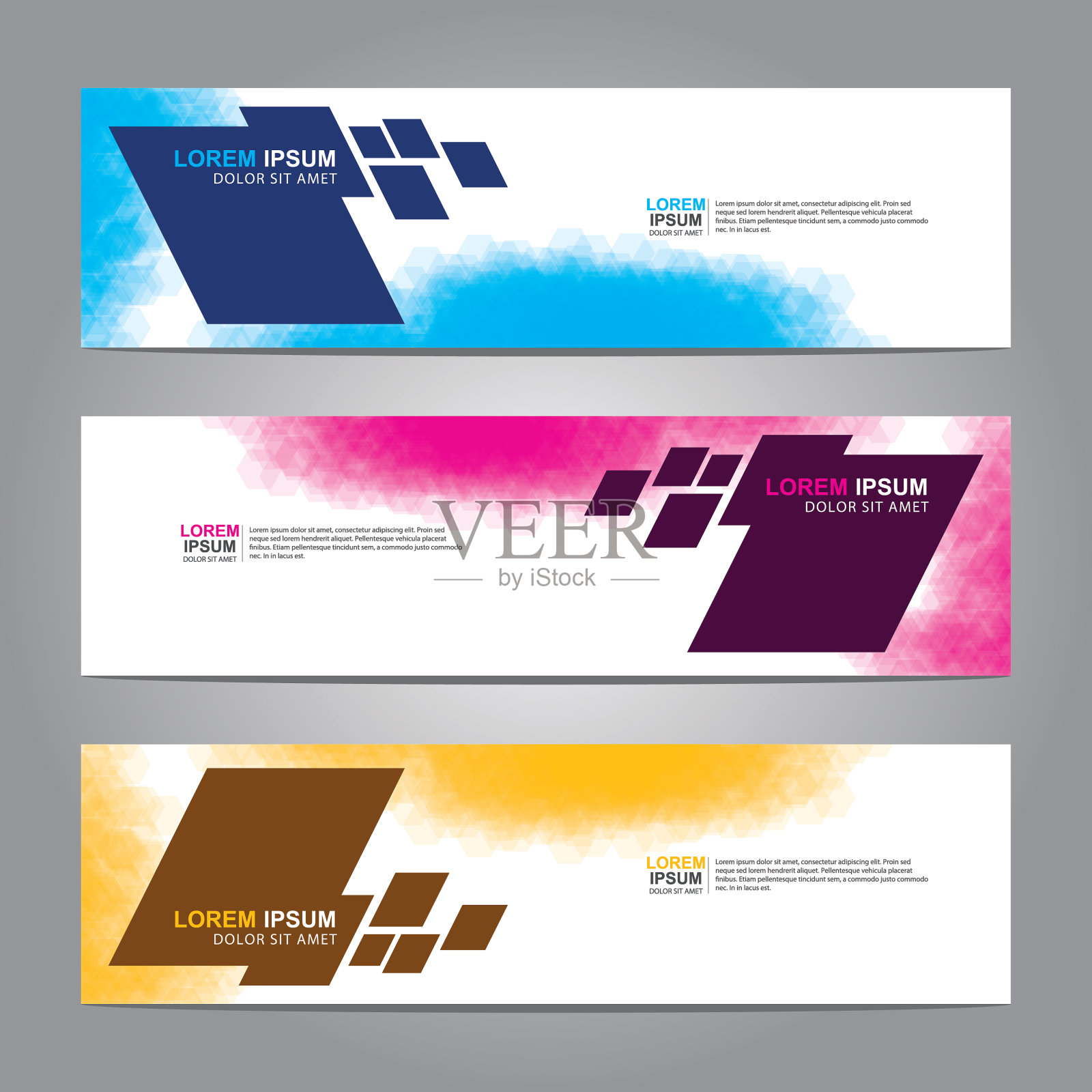 矢量抽象网页横幅设计模板插画图片素材