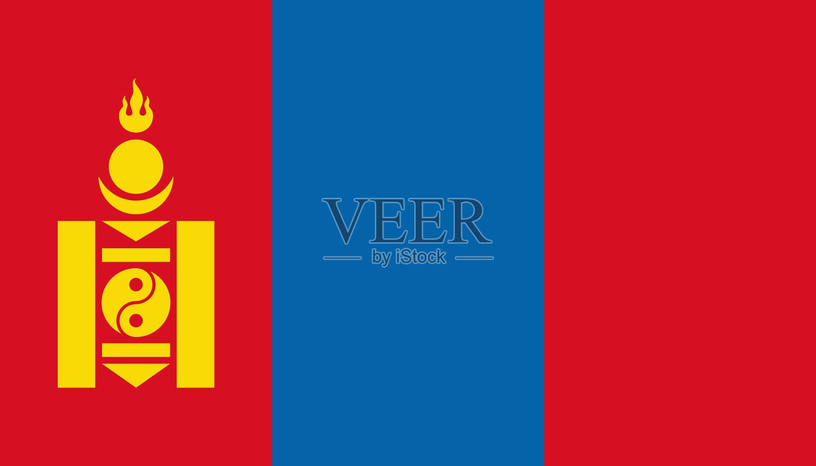 蒙古旗帜图标的扁平风格。国家符号矢量插图。政治业务概念。插画图片素材