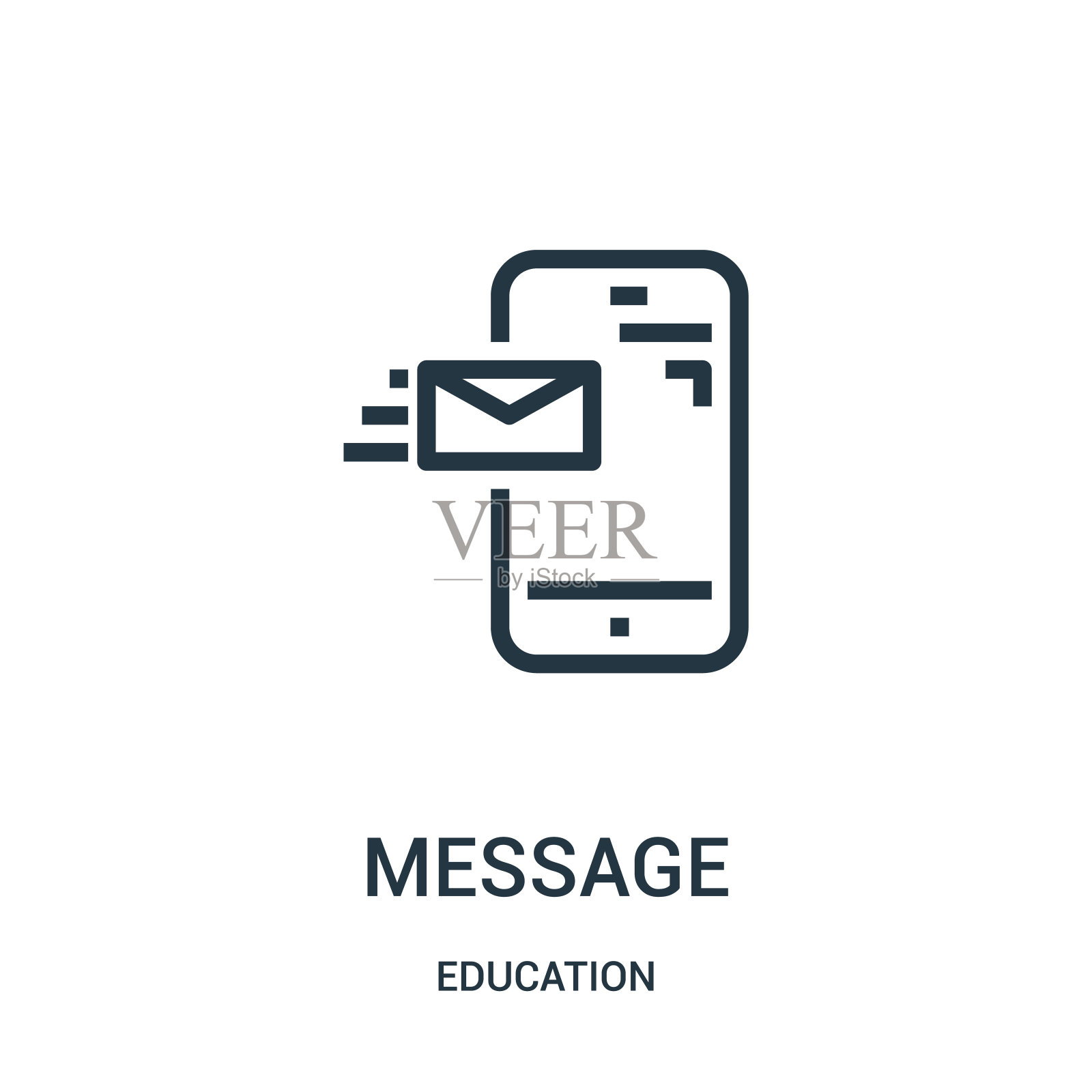 来自教育集合的消息图标向量。细线消息轮廓图标矢量插图。线性符号用于网络和移动应用程序,标志,印刷媒体。插画图片素材