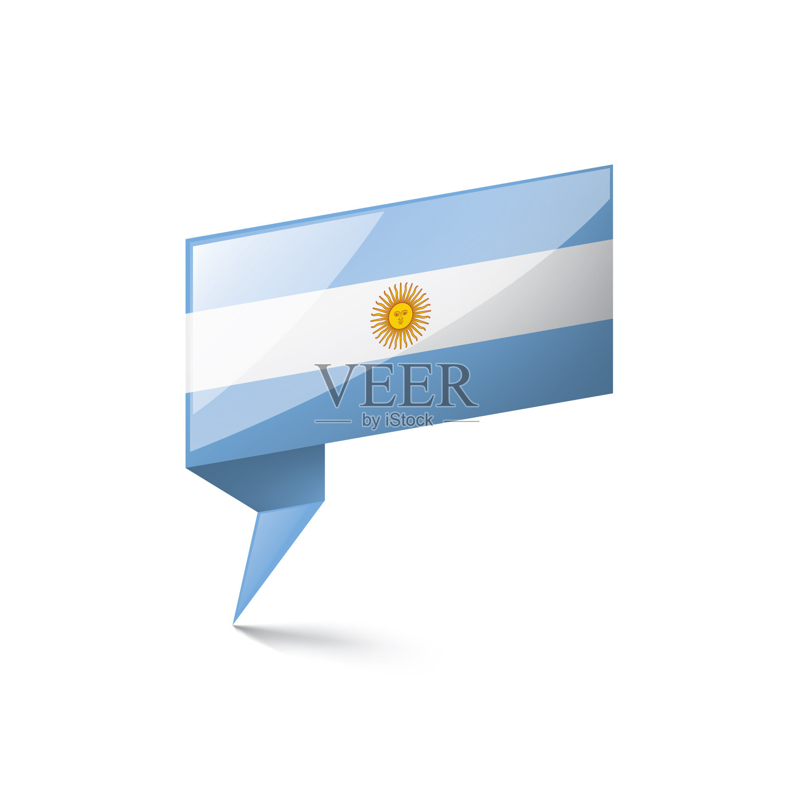 阿根廷国旗,矢量插图在白色的背景插画图片素材