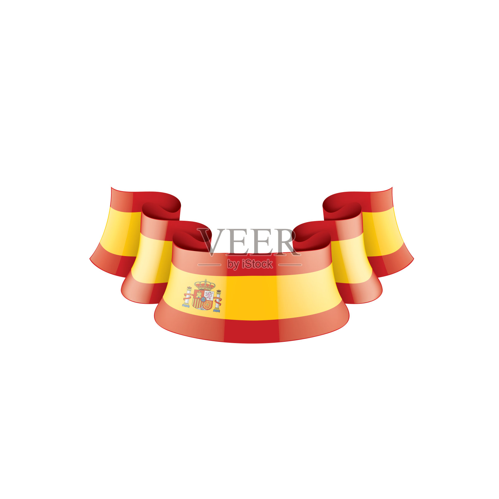 西班牙国旗,矢量插图在白色的背景插画图片素材