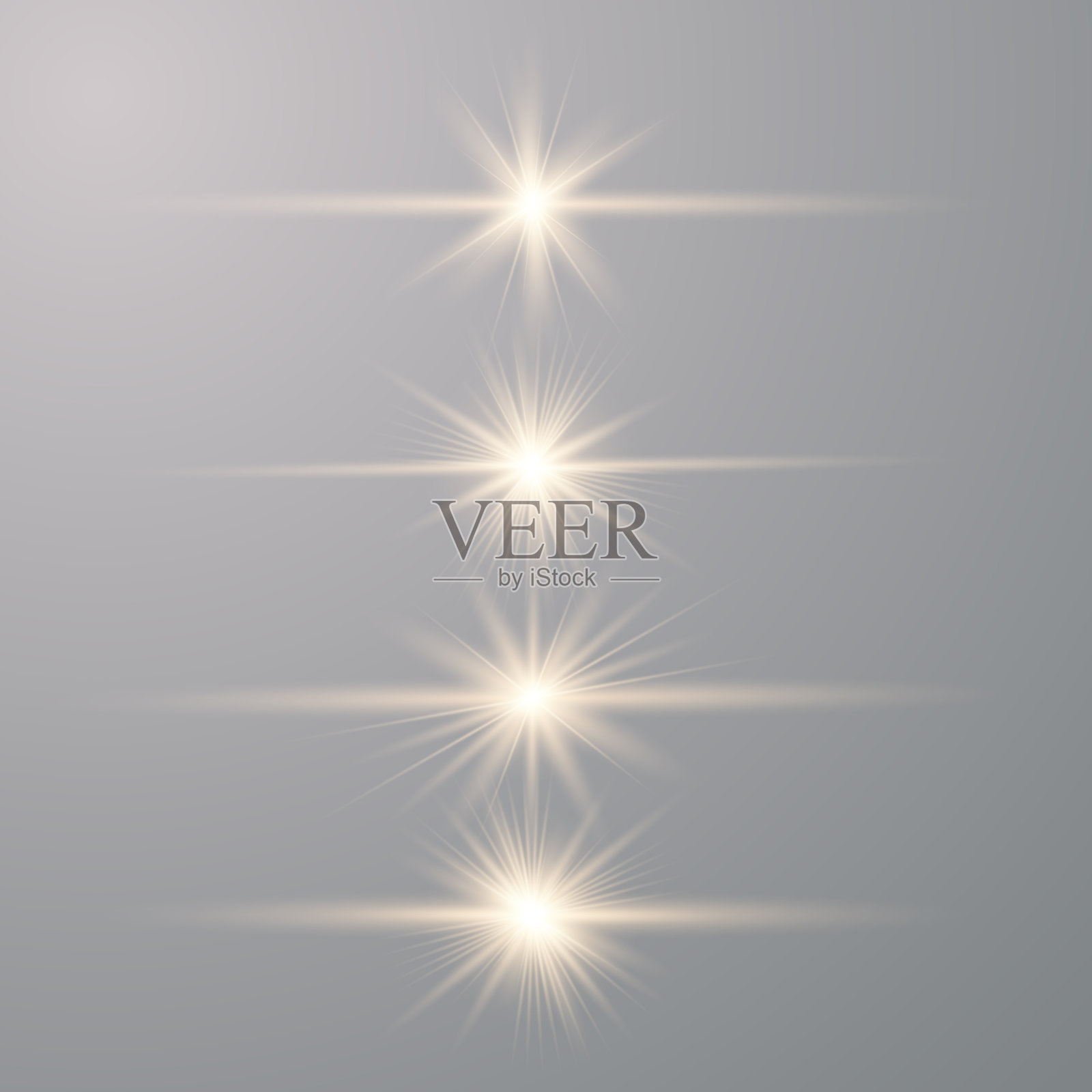 发光的镜头耀斑设置。向量的灯插画图片素材