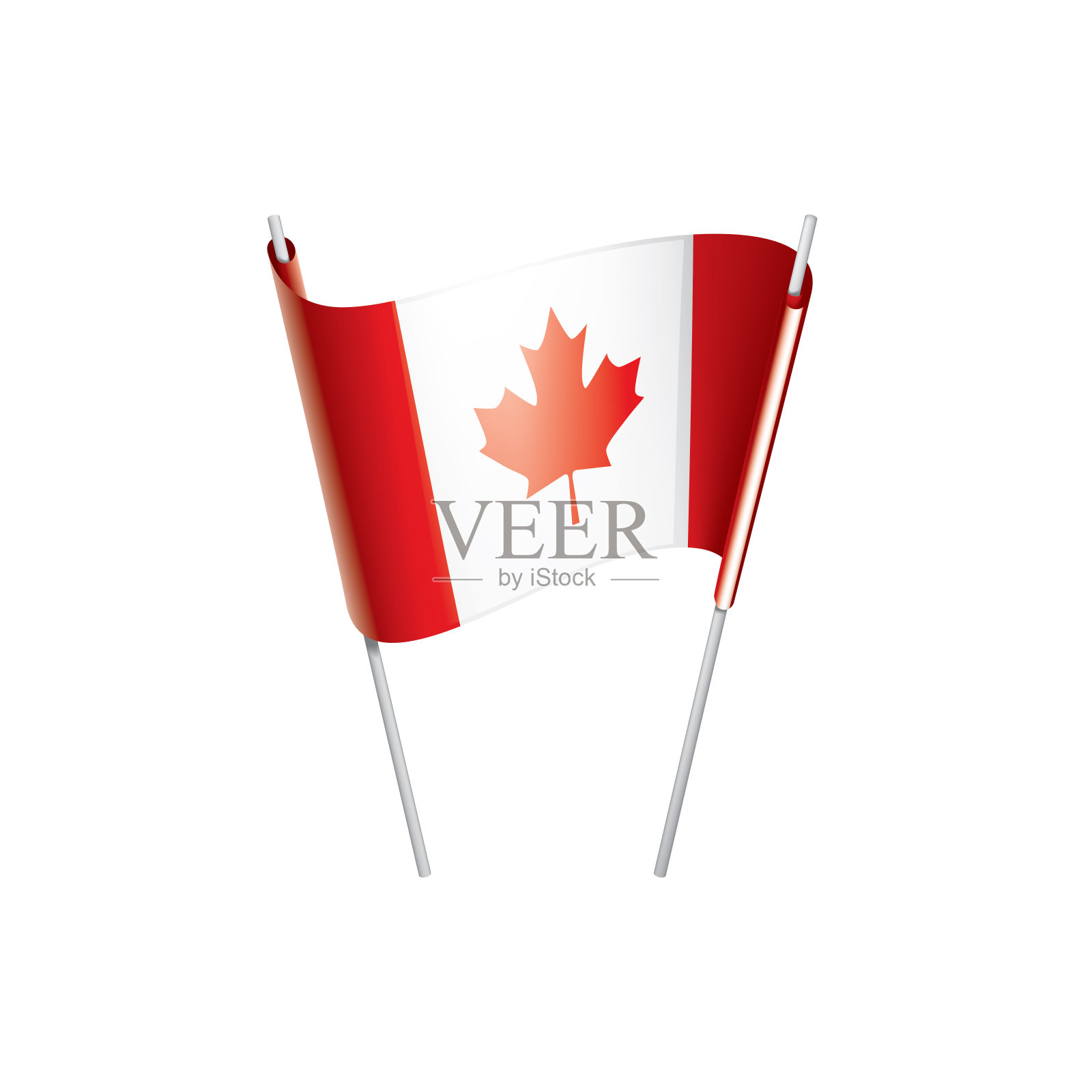 加拿大国旗,矢量插图在白色的背景插画图片素材