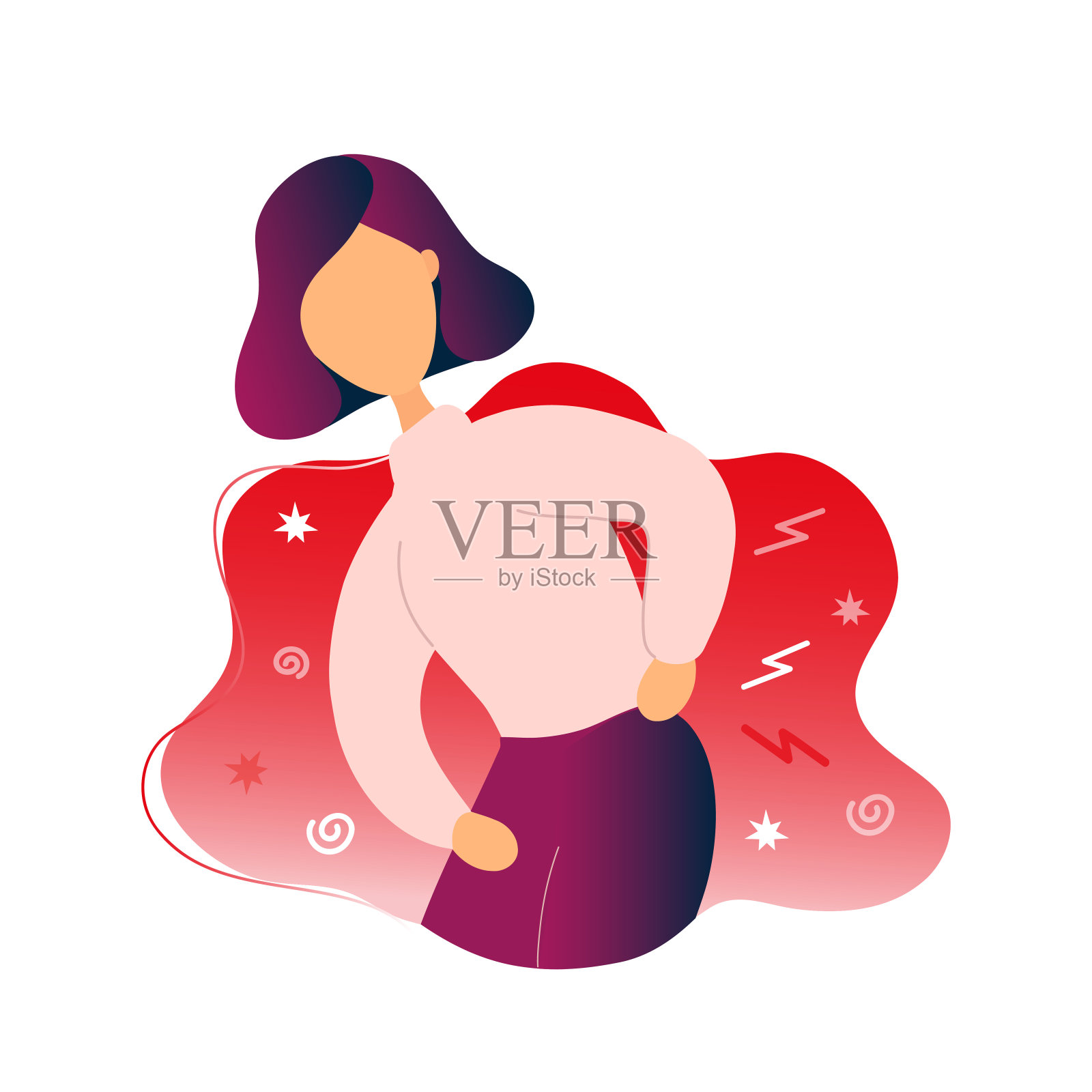 生病的女人有背痛问题插画图片素材