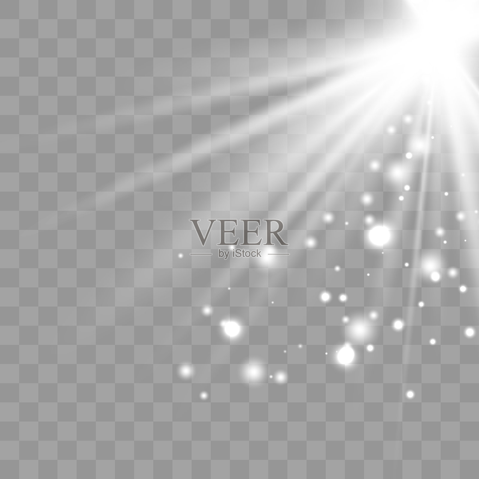 神奇的阳光。发光的光线和光束的矢量插图设计元素图片