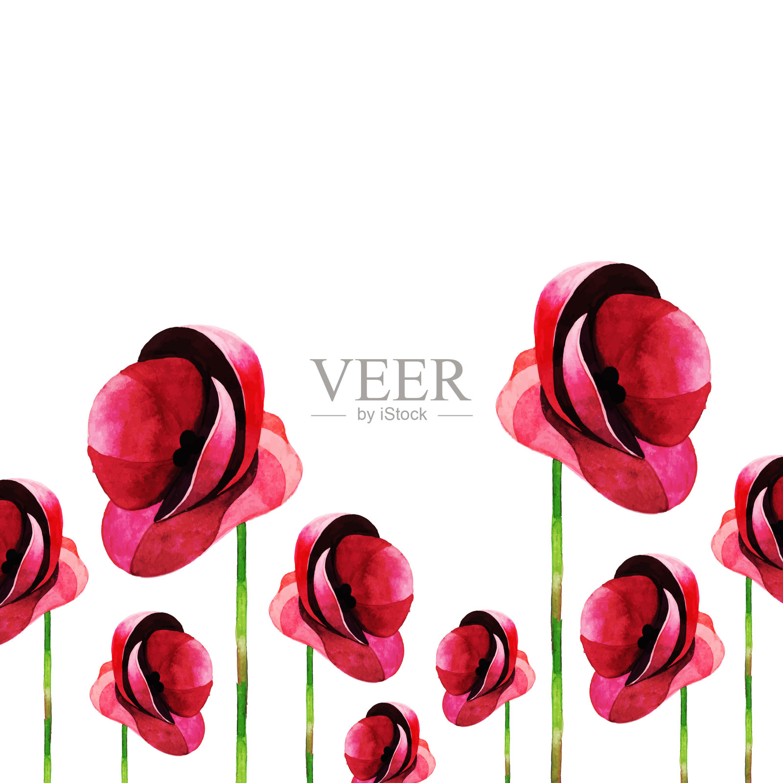 水彩花卉框架多用途背景周年,生日,婚礼和其他庆祝活动插画图片素材