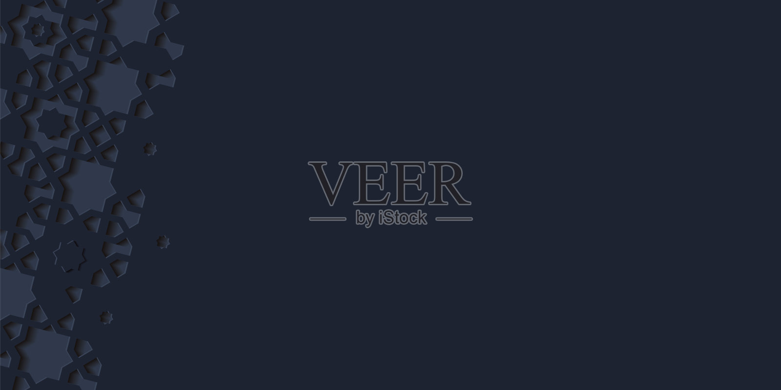 阿拉伯式设计贺卡斋月卡里姆。伊斯兰装饰暗单色细部马赛克。矢量插图。插画图片素材