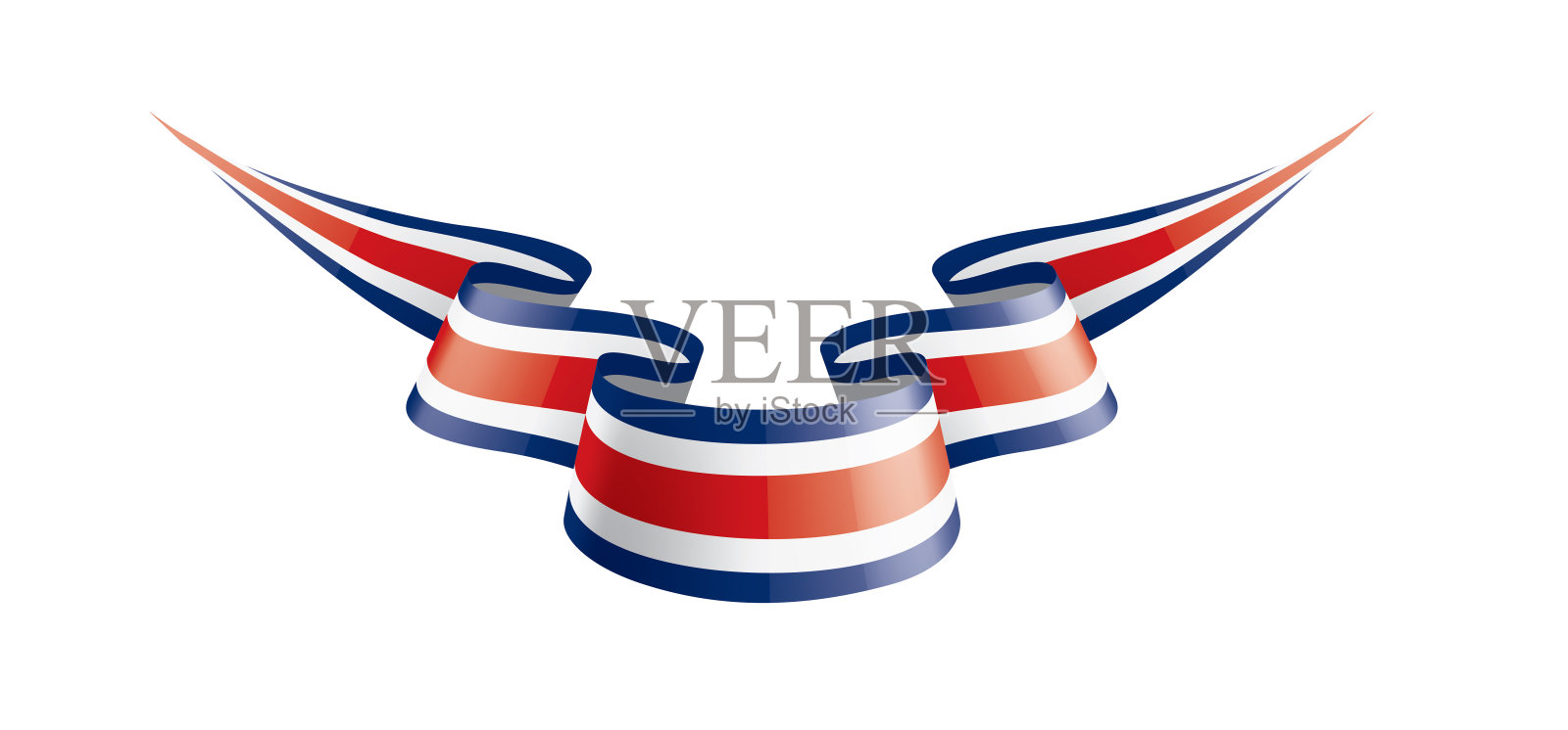 哥斯达黎加国旗,矢量插图在白色的背景插画图片素材