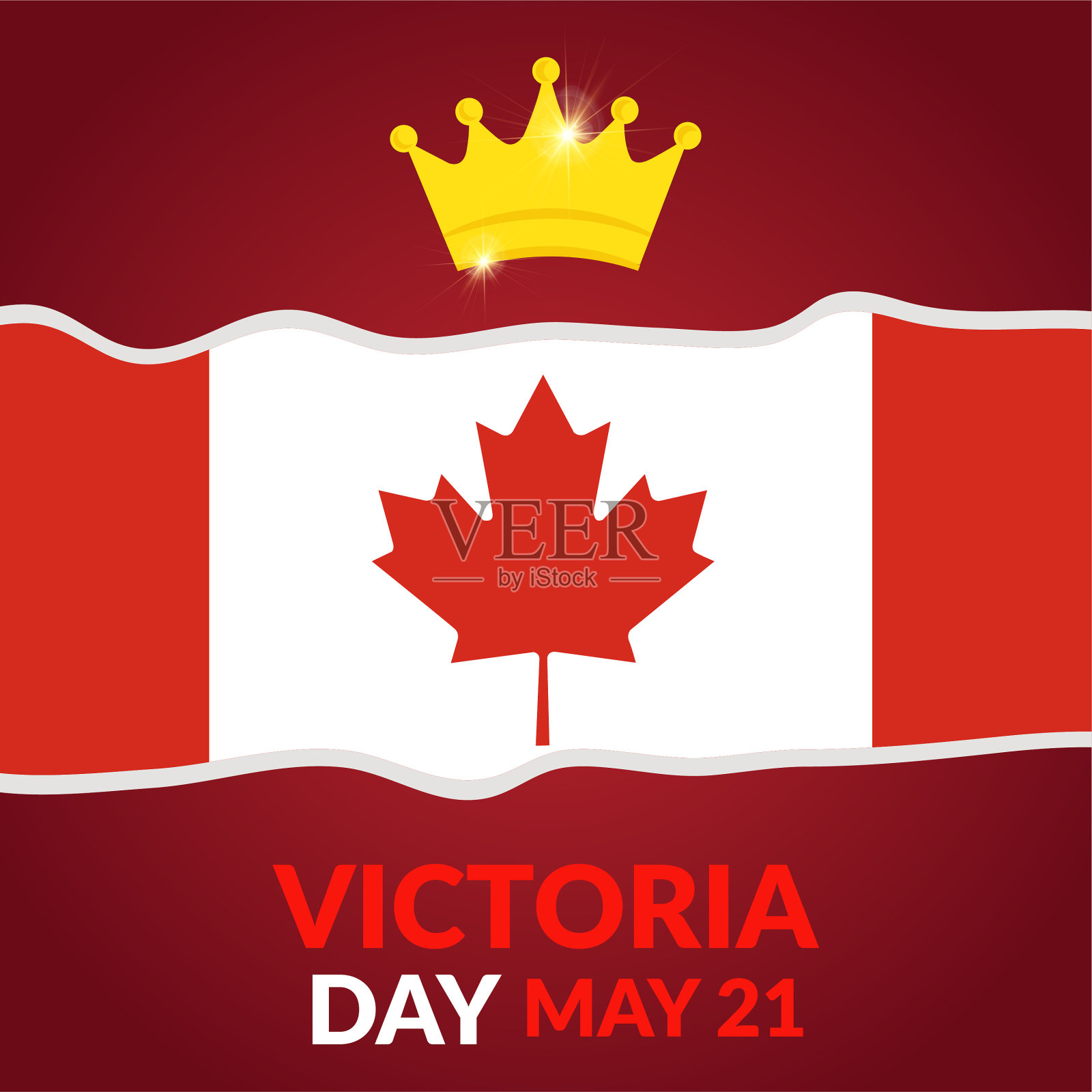 加拿大维多利亚日插画图片素材